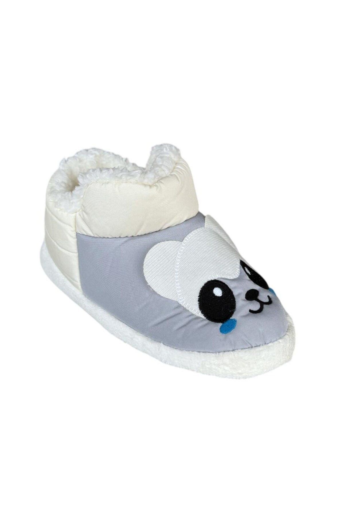 Liger-Grey-White Figured Slippers Home Shoes for Children - Nursery and School Boots 2