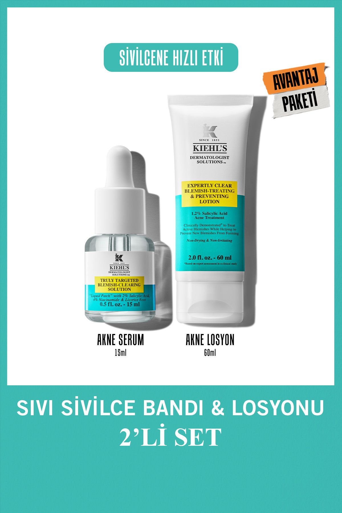 Sıvı Sivilce Bandı & Losyonu 2’li Set