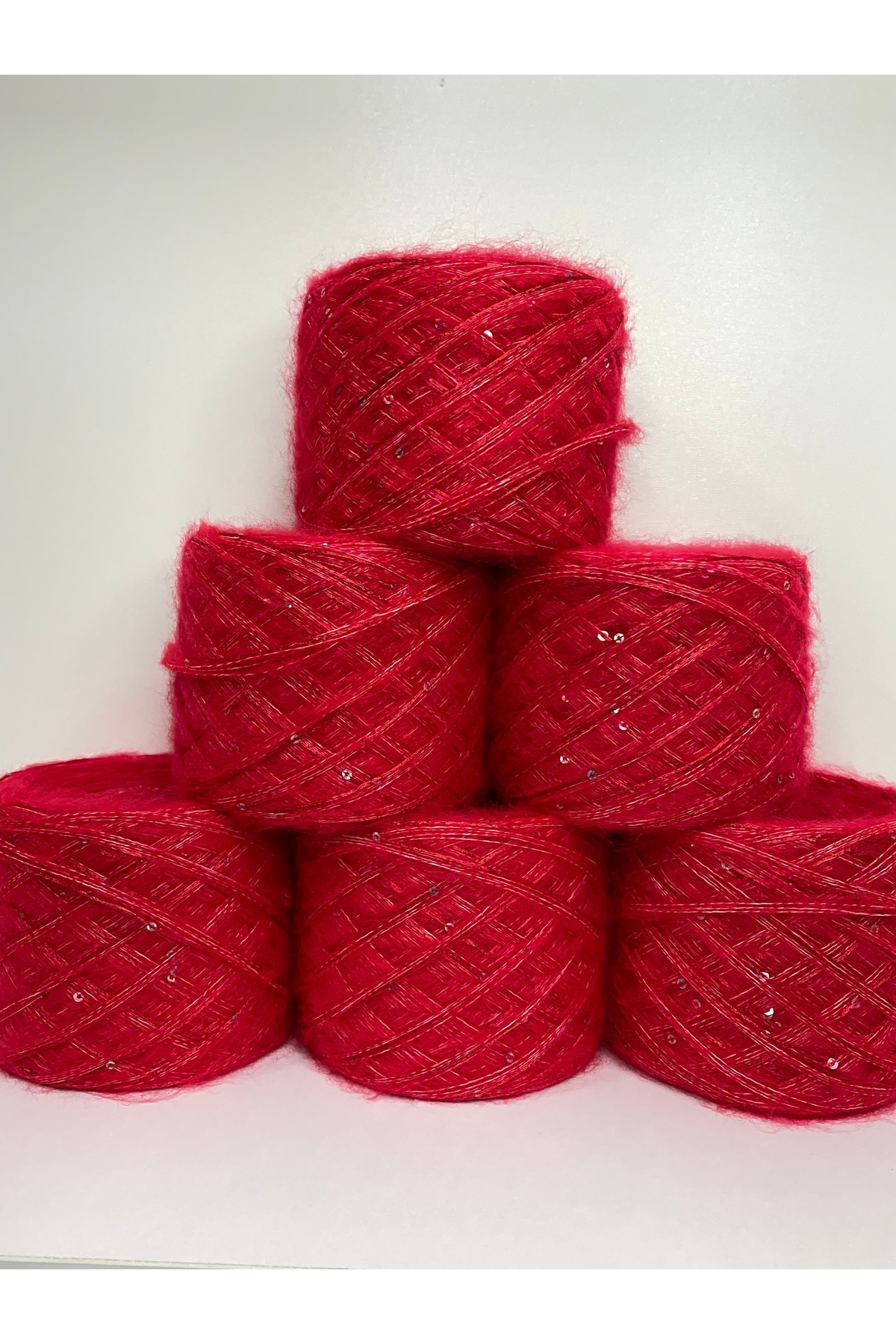 Moheracrylic Color Red Silver Sequin Visual Net 600gr