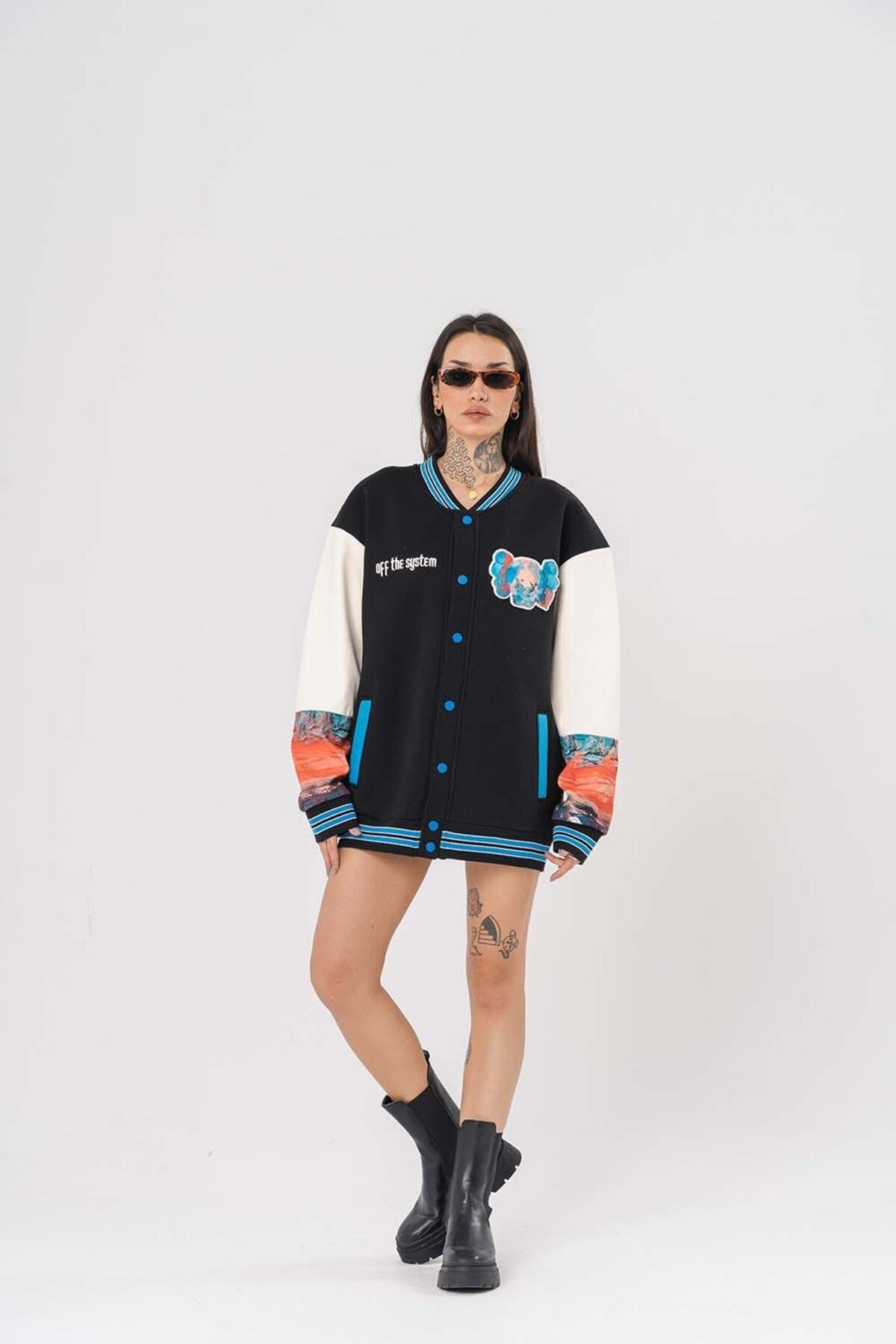 go gang own-Kaws Patch Detailed College Jacket 4