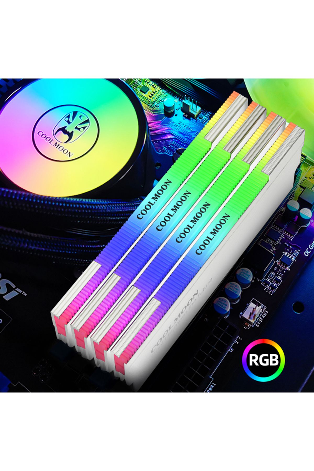 Choice-مبدد حرارة ذاكرة الوصول العشوائي ARGB 5V-3PIN Aura Sync DDR4 DDR3 مع وسادة حرارية من السيليكون للمكتب... 2