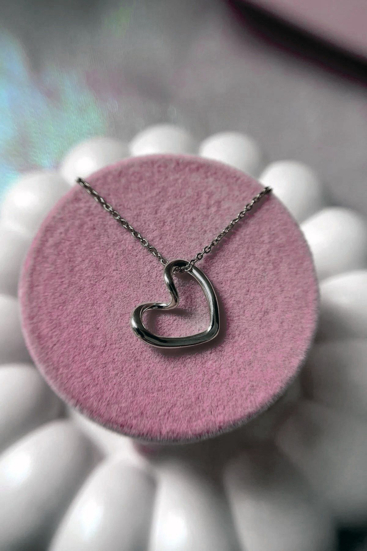 JEWELRY Zincir Düğüm Kalp Model Kadın Bijuteri Kolye