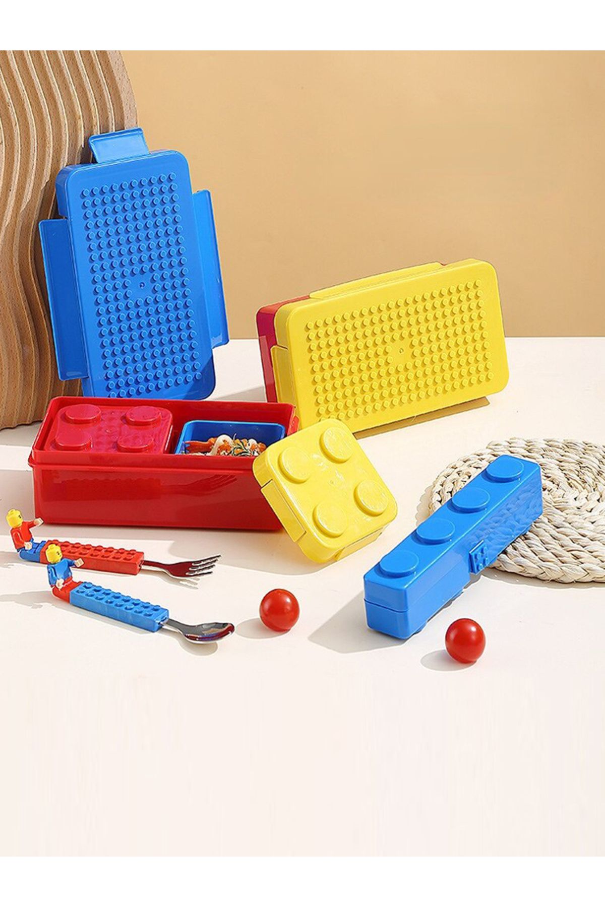 Choice-Lunch Box Diy Building Block Lunch Box Modular Building Blocks For Children Student Building Block B 8