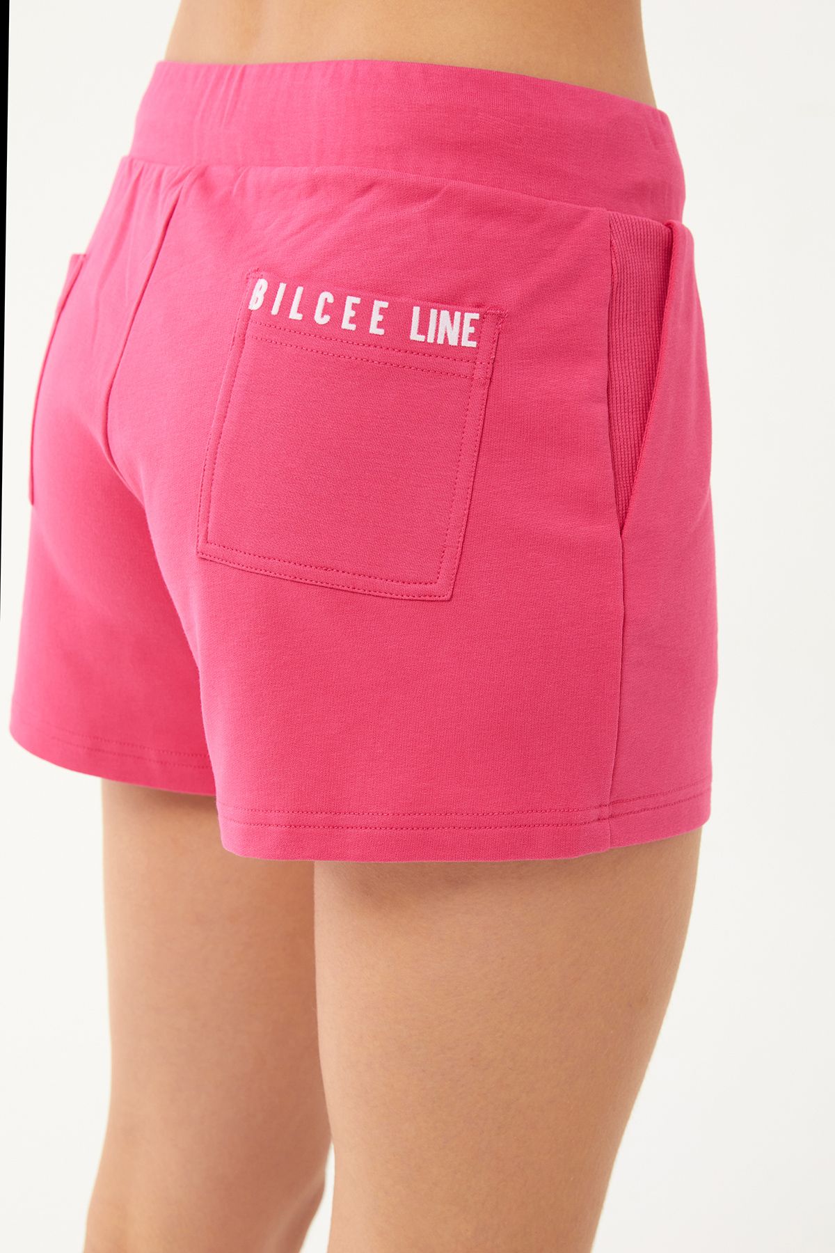 bilcee-Fuchsia Organic Cotton Women's Mini Shorts - Pocket, Short String, Over-the-Knee Sports 0665 6