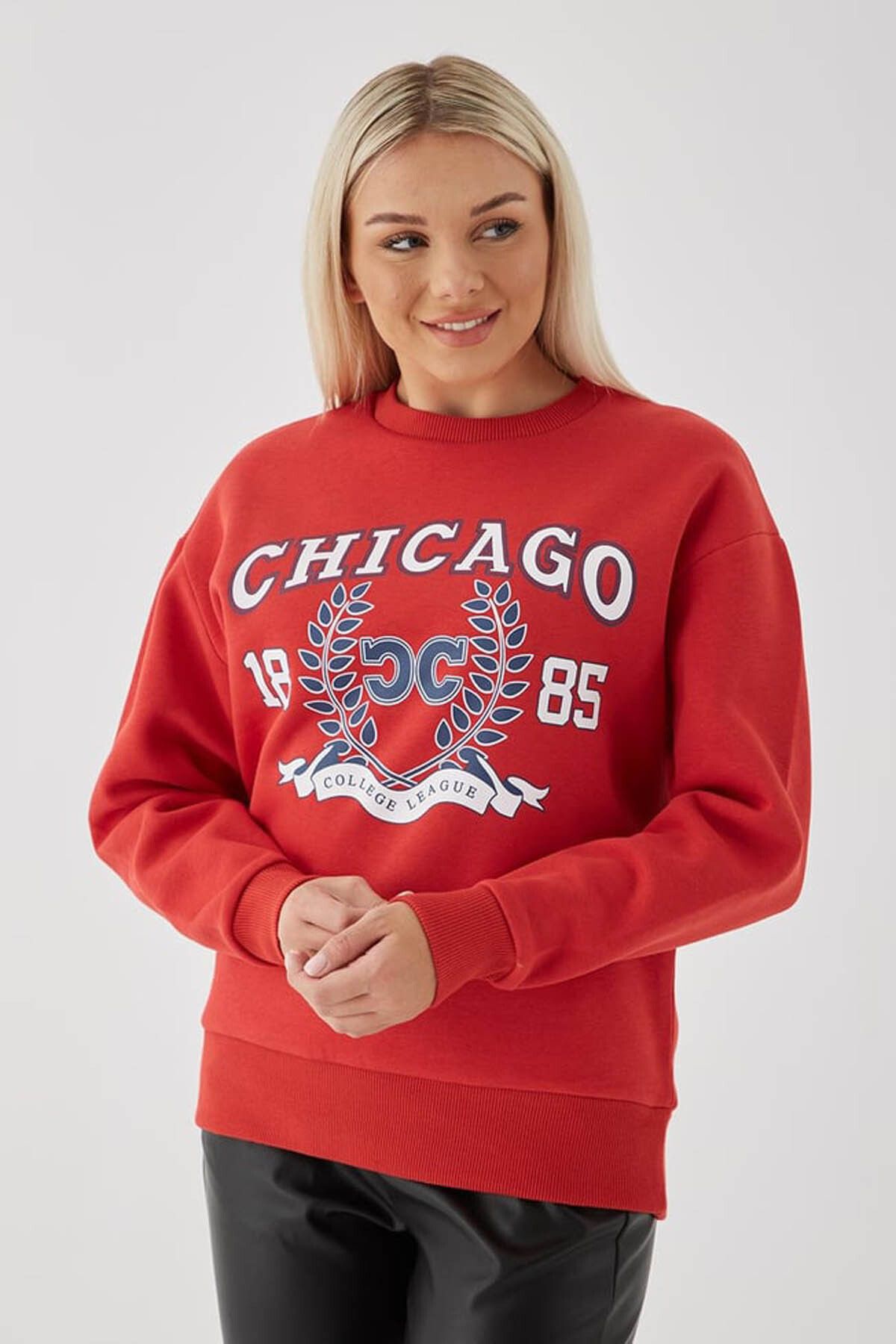 Fashion Friends-Kadın Sweatshirt Kırmızı 24k0846k1 2