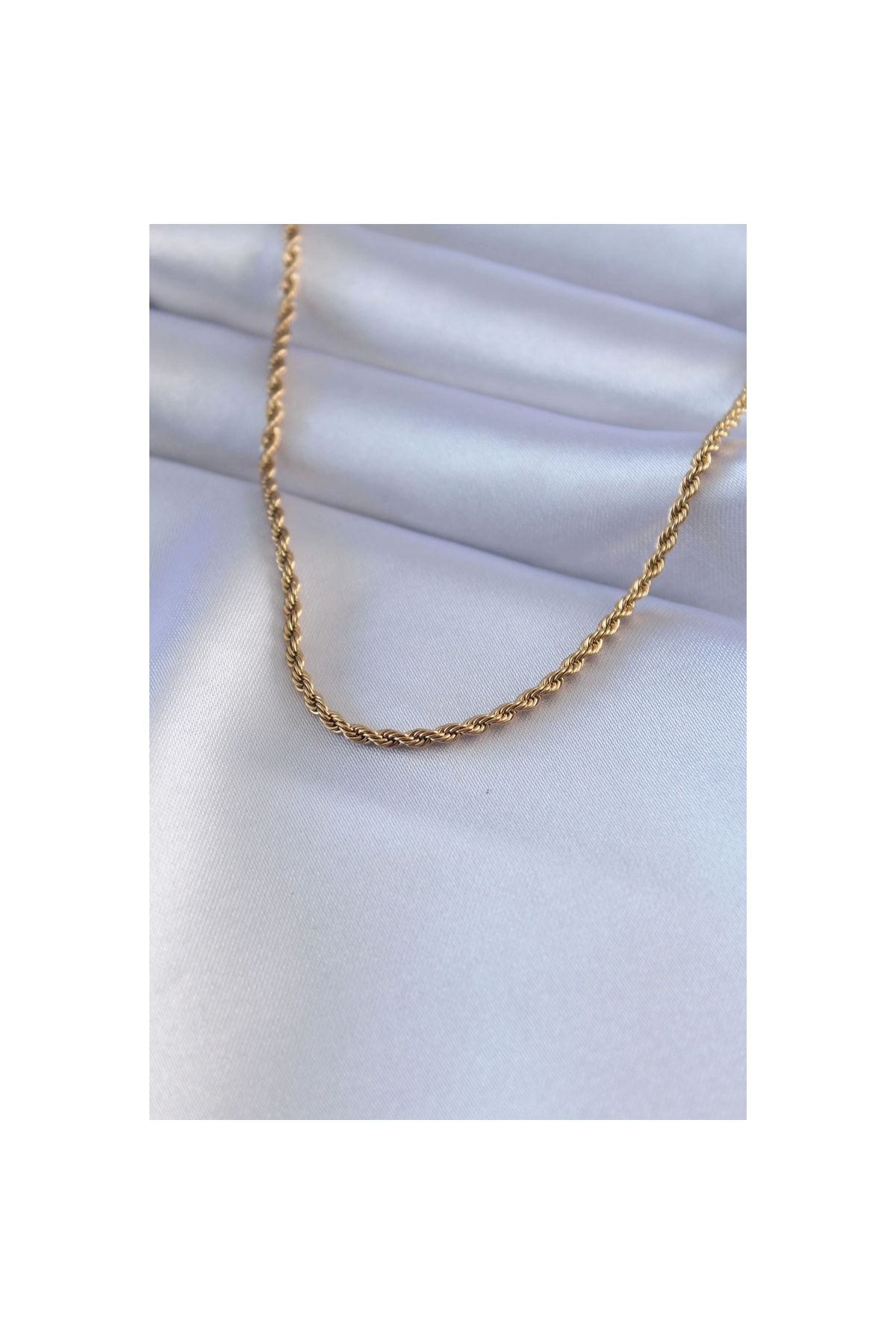 Narnuga 316L Çelik Gold Renk Burgu Model 45 cm Kadın Kolye - TJ-BKO7586