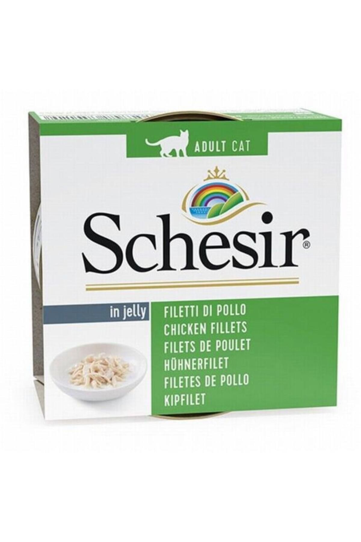 Schesir-85 G Adult Cat Canned - Chicken Jelly Pack Of 6 1