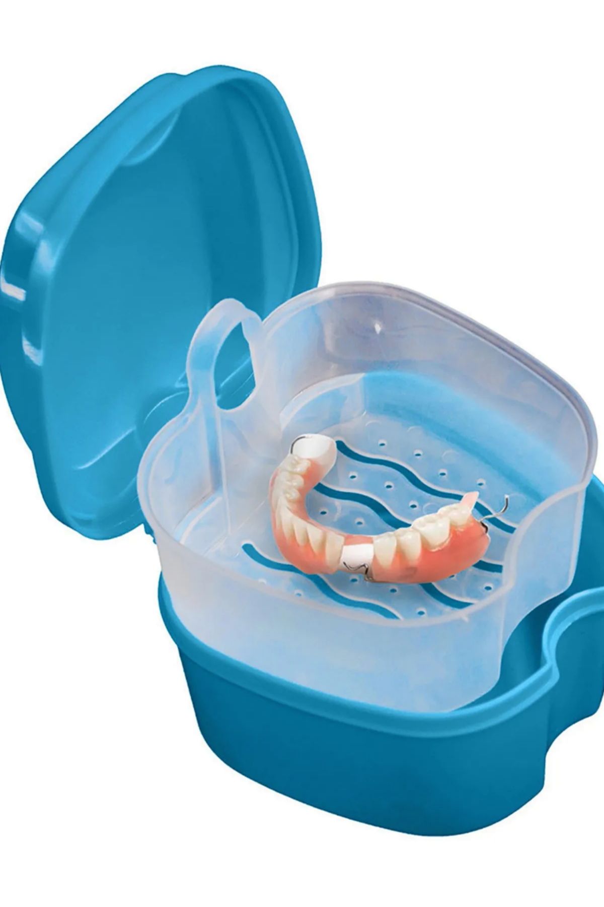 Choice-Denture Bath Box Case False Teeth Storage Box With Hanging Net Container 8