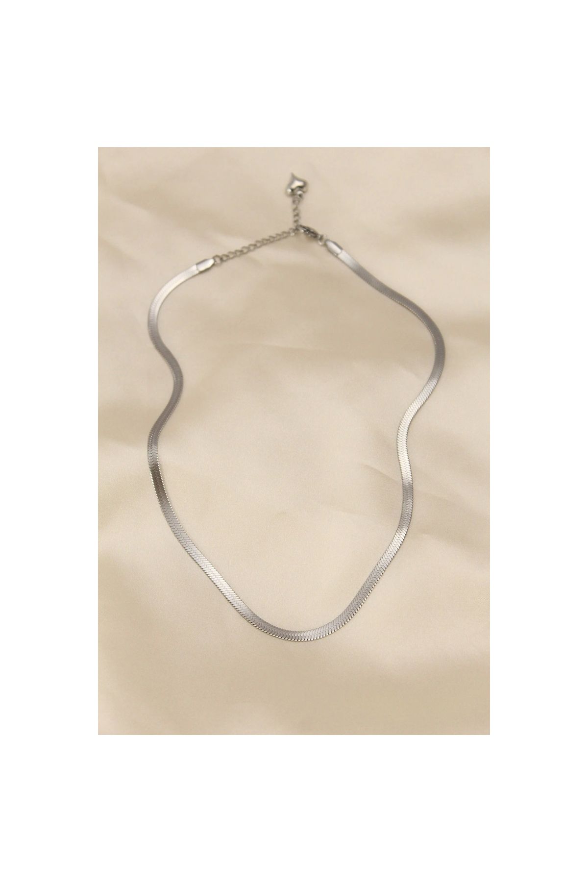 Narnuga 316L Çelik Silver Renk 45 cm İtalyan Zincir Model Kadın Kolye - TJ-BKO5903
