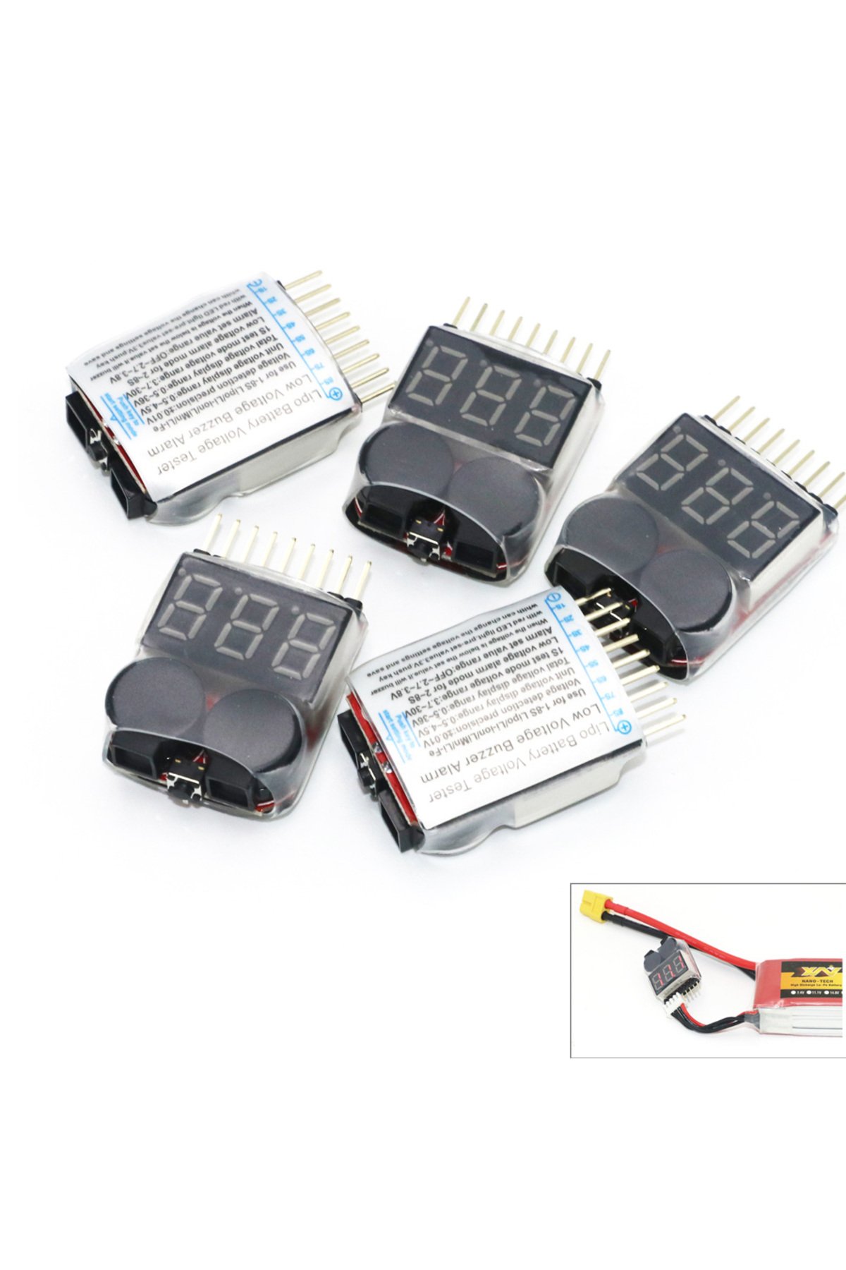 Choice-Lipo Battery Voltage Tester volt meter monitor buzzer Alarm 1-8s 3.7V-22.2V For Rc Lipo Battery M... 3