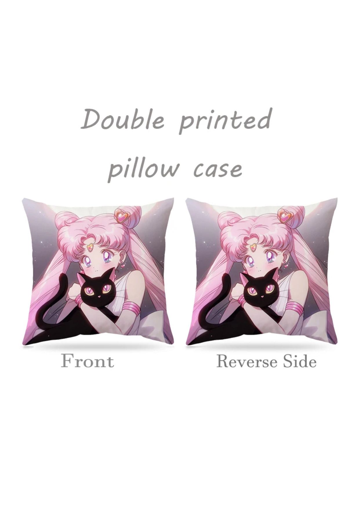 Laumango-Pillowcase Pink Sailor Moon Anime Pillow Cover Decorative Cushion Covers for Bed Pillows Fall Dec... 3