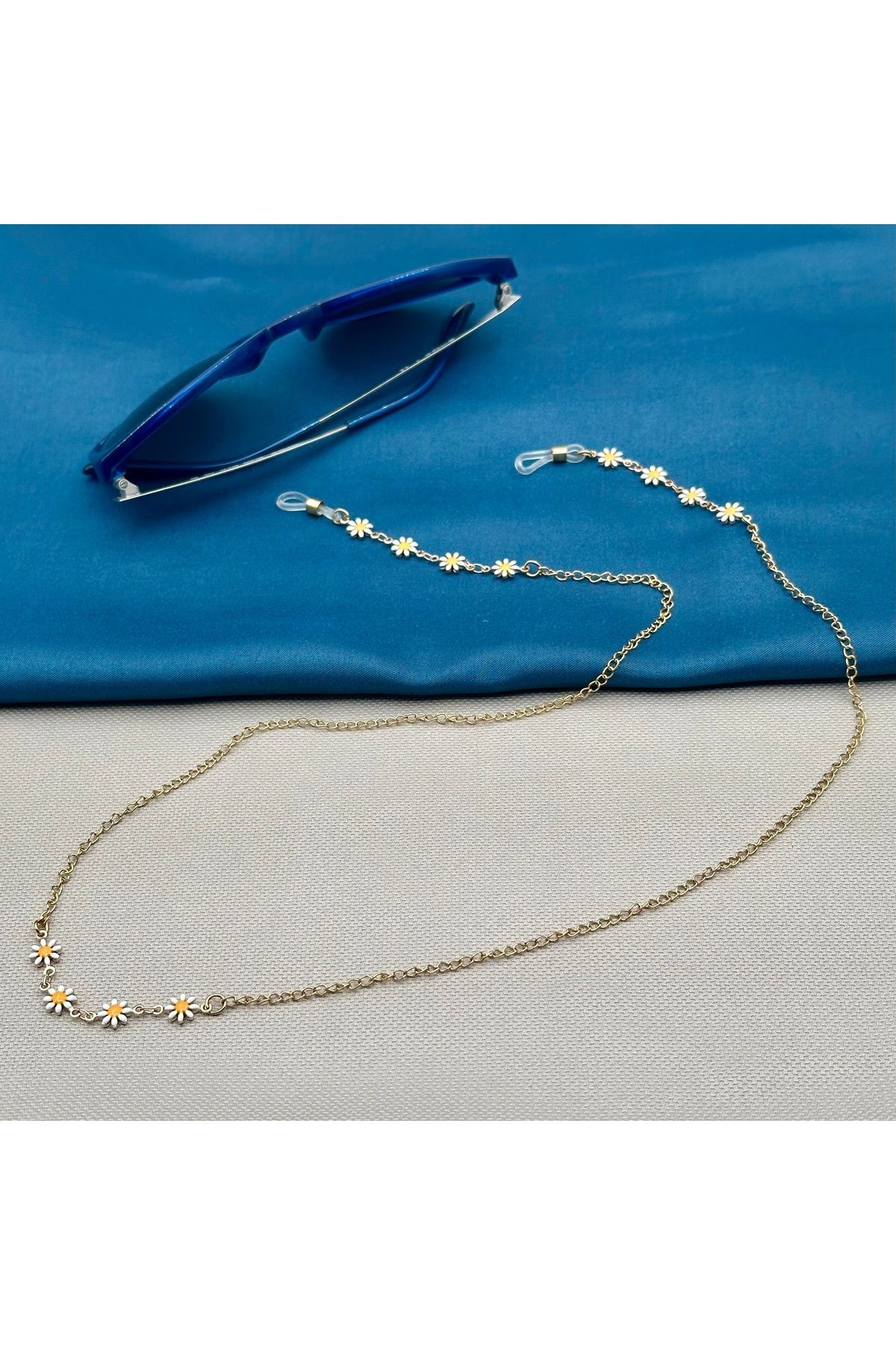 Opia Takı & Aksesuar-Steel Daisy Glasses Lanyard 1