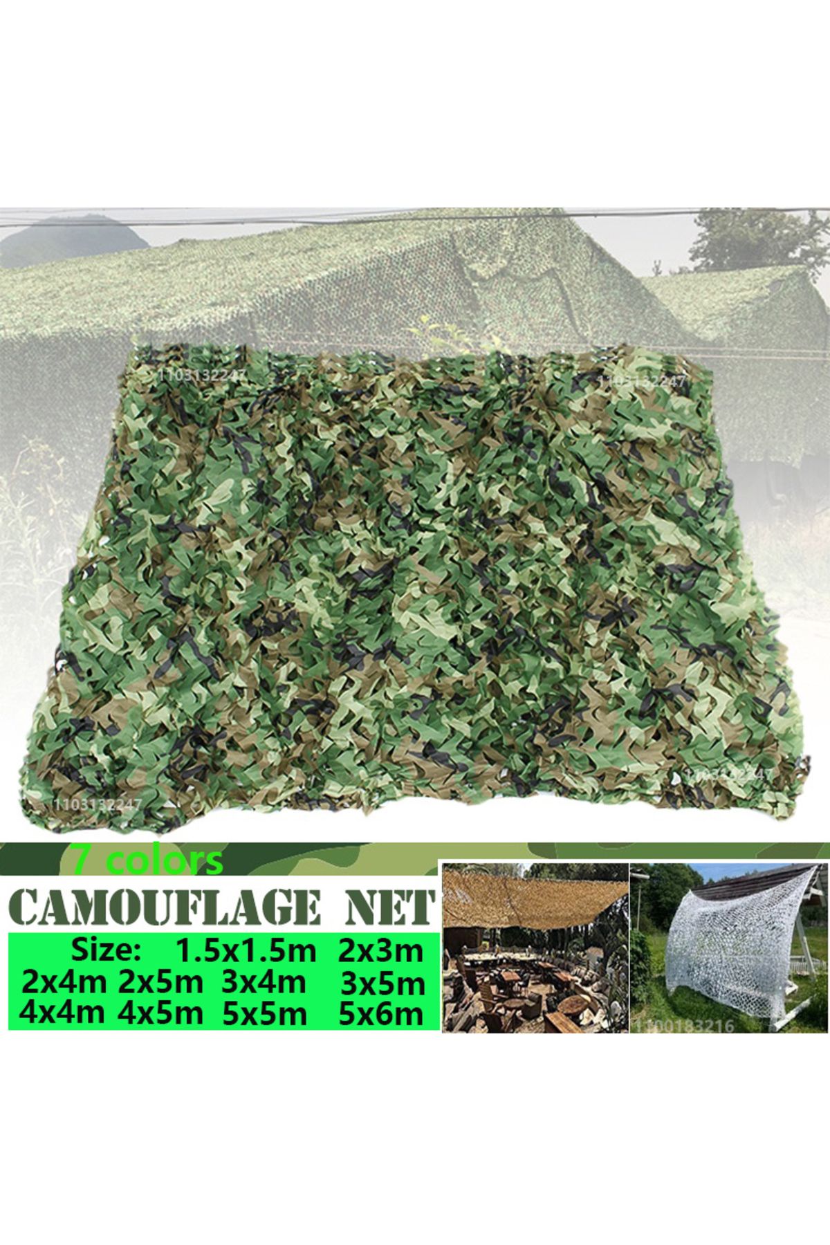 Choice-Military camouflage net pavilion camouflage net shade net garden decoration net green jungle whit... 2