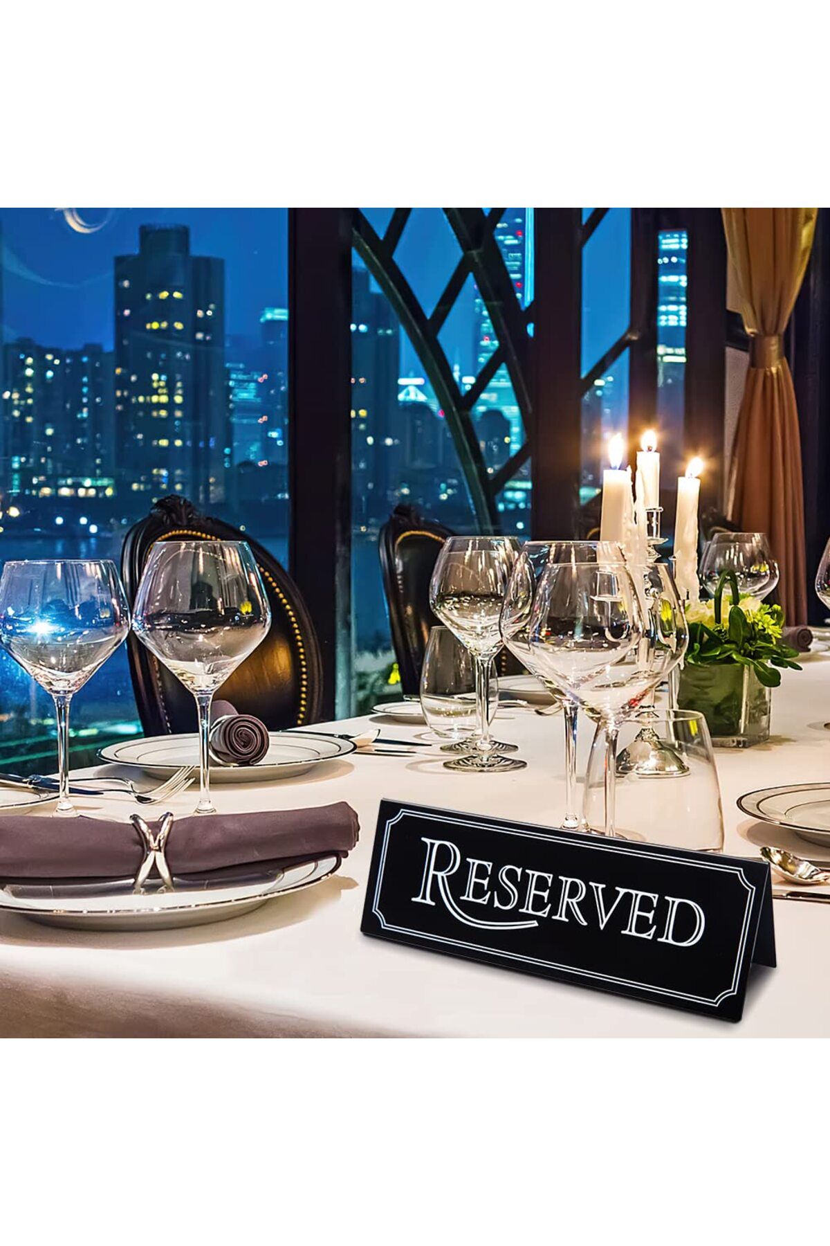 Choice-6 Pieces Acrylic Reserved Table Signs,Seating Background Reserved Signs for Tables Wedding Birthd... 3