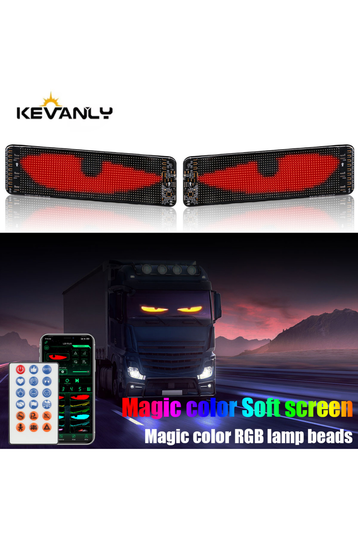 Choice-2024 Dynamic Devil's Eye Truck Windshield scrolling Advertising APP Automotive LED Matrix Pixel B... 1