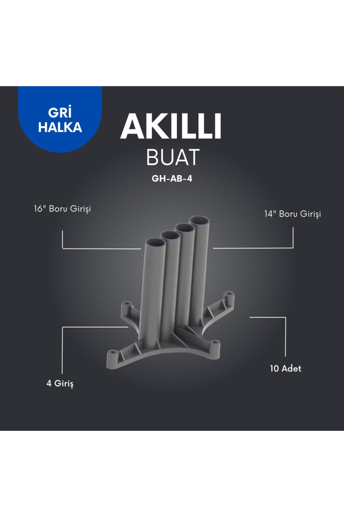 Gri Halka 4 lü Akıllı Buat