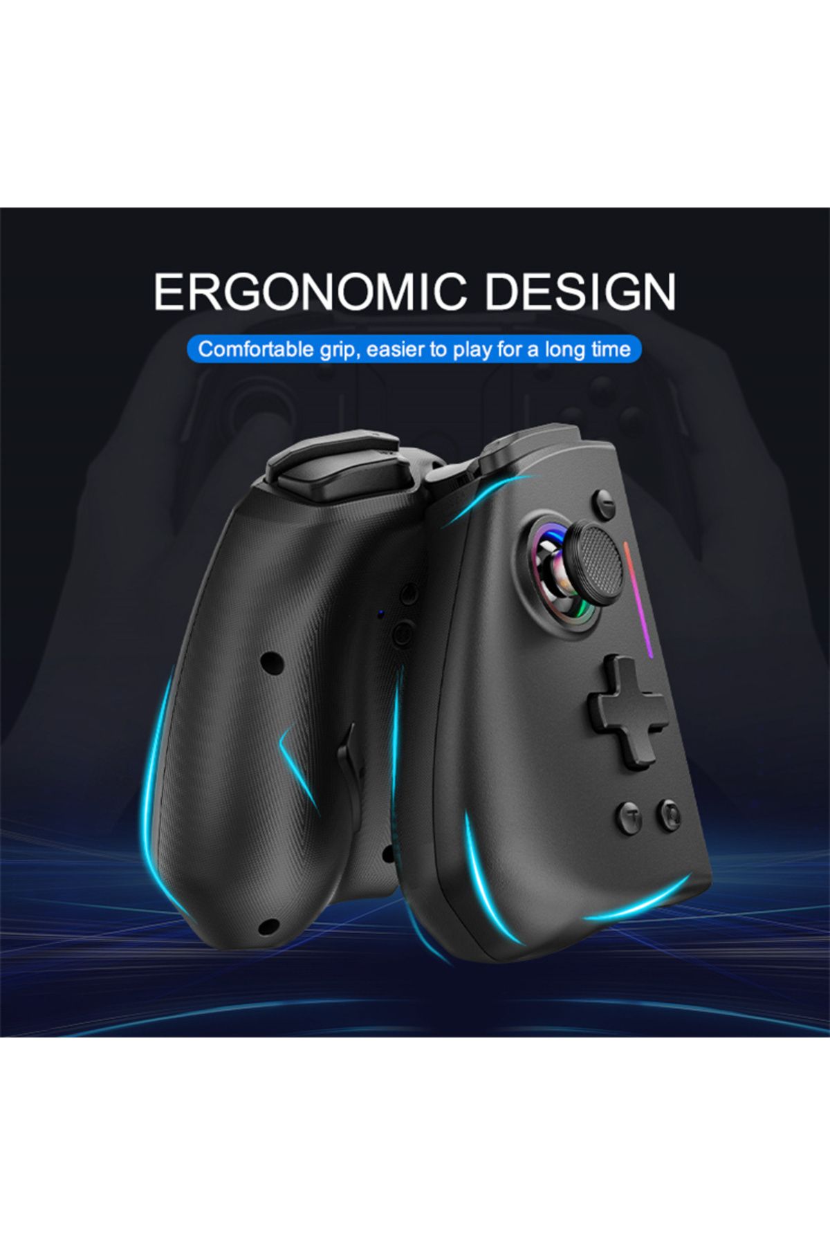 POWKIDDY-LinYuvo KS42 Meteor Light Wireless Joy-pad with 8 Color RGB Lights for Switch/Lite/OLED, with Pro... 6