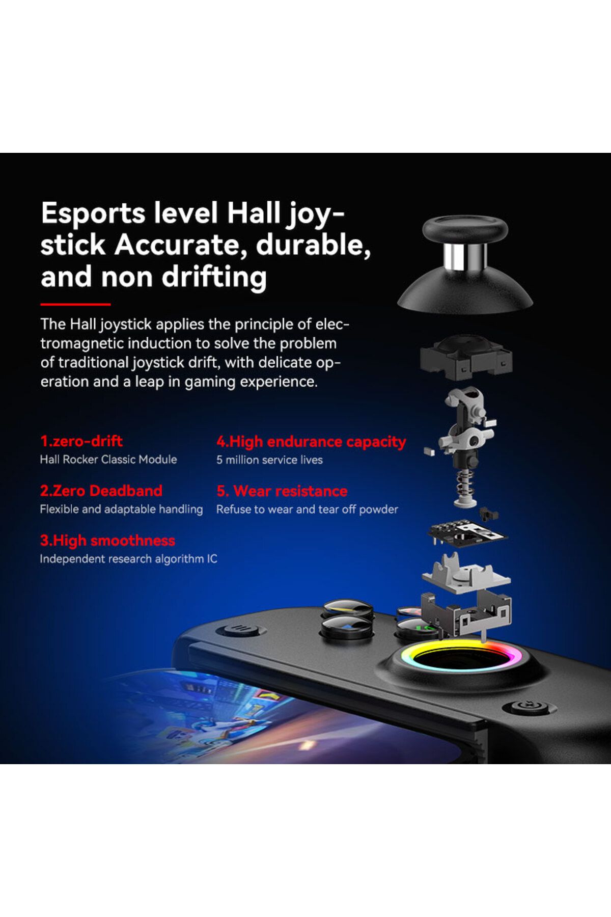 Choice-D8 por Gaming Dual Hall Flexible RGB Controller Streaming Gamepad for Tablet Android PS4 Switch P... 5