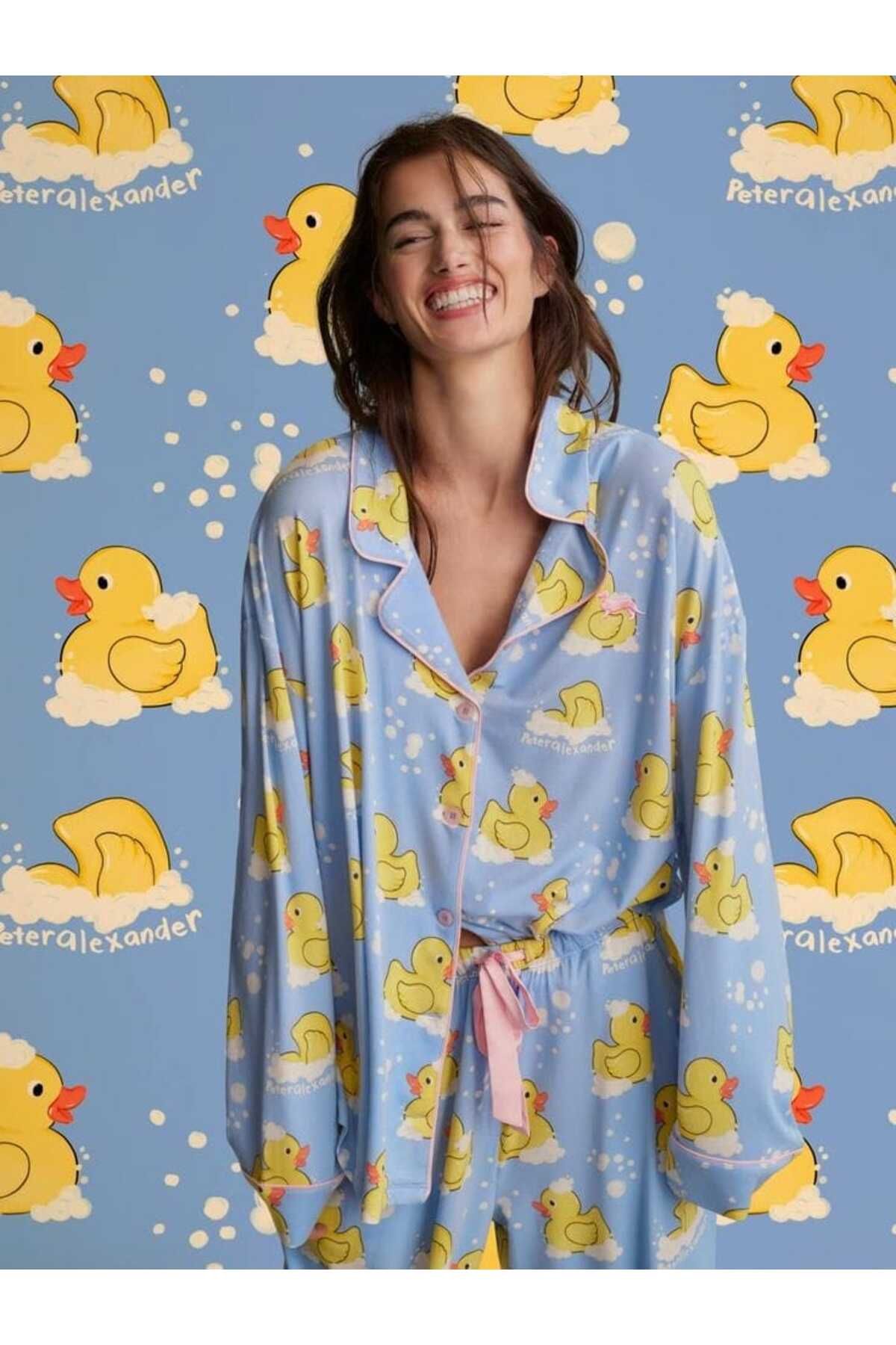 PEMBİŞ HOMEWEAR-Duck Shirt Collar Pajama Set 2