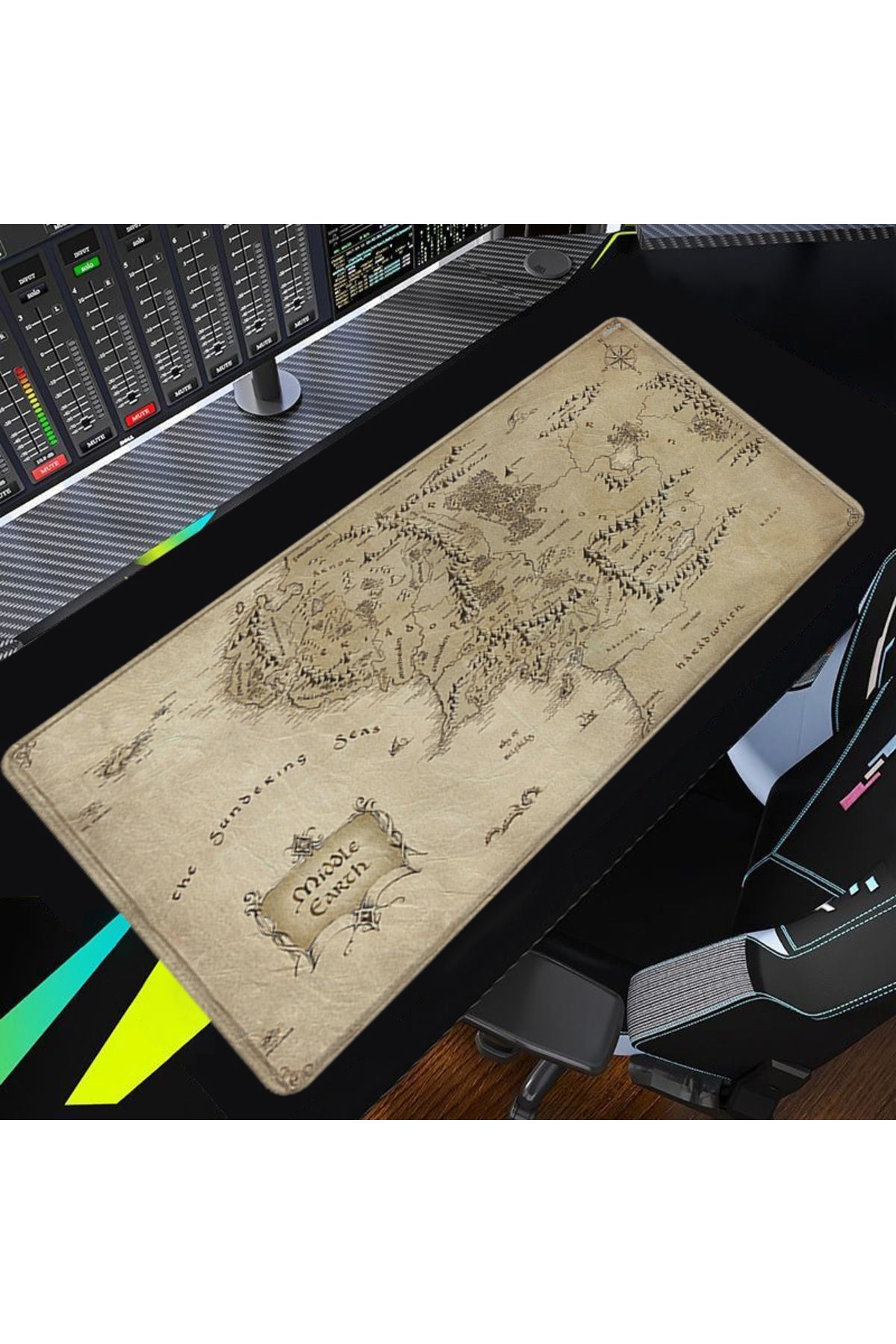 CSMY-Middle Earth Mouse Pad L-Lords of Rings Computer Desk Mat Gamer Keyboard Mat Stitched Edge Mousep... 4
