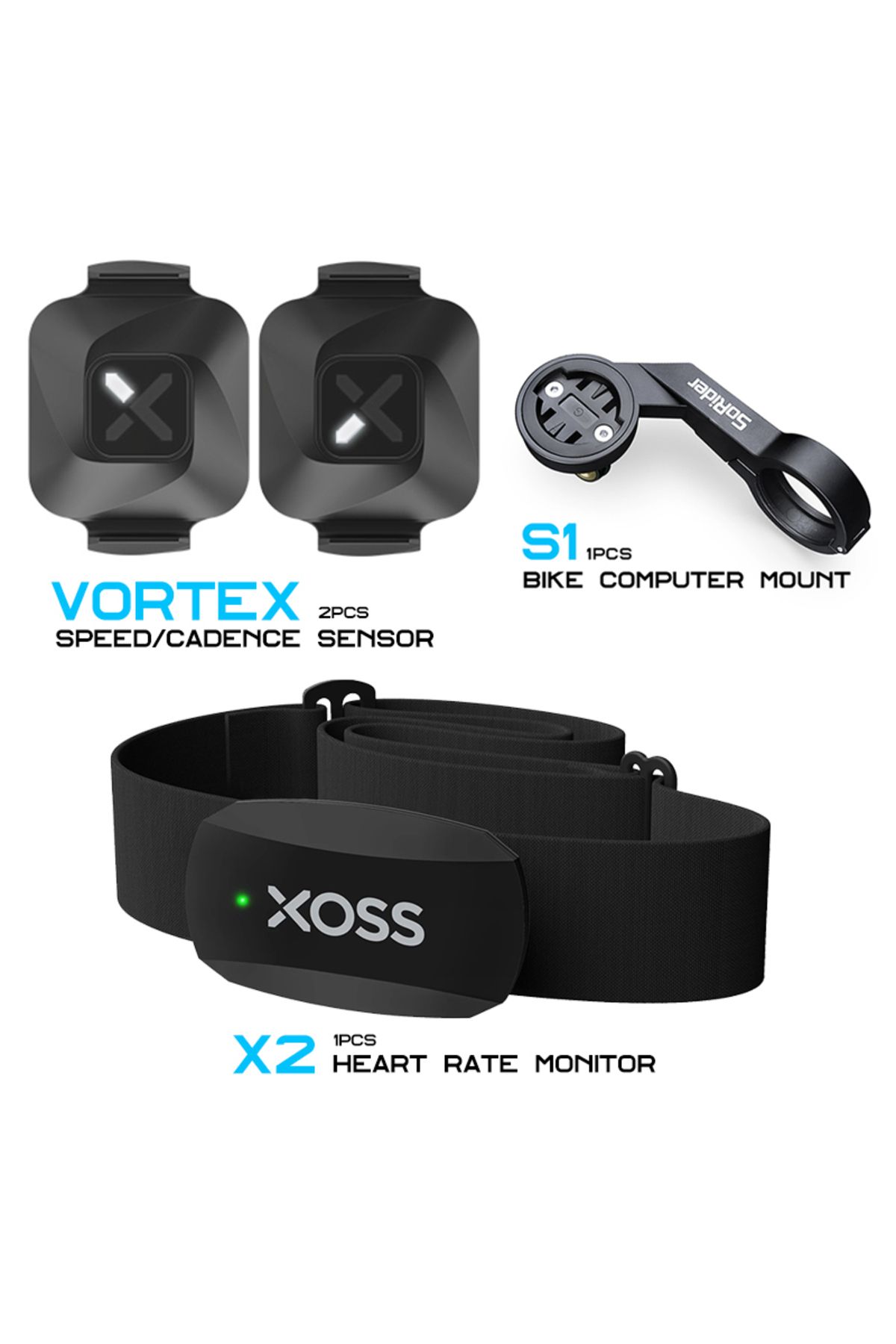 XOSS-Vortex Speed Cadence Sensor X2 Heart Rate Monitor S1 Bike Computer GPS Mount For GARMIN iGPS... 2