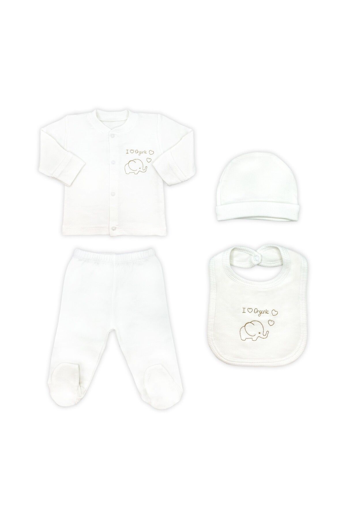 Mu Art Ahşap Sema Baby Organic 5 Parça Hastane Çıkışı Zıbın Seti