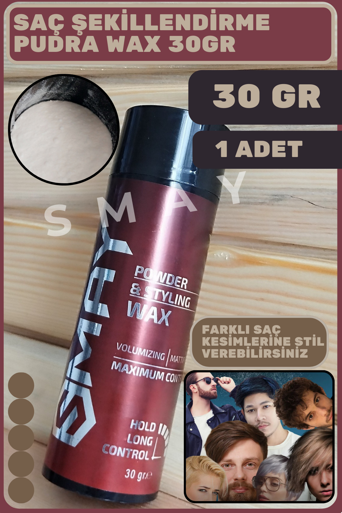 Saç Şekillendirme Pudra Wax 30GR,Wax Saç Pudrası,Saç Şekillendirici Toz Pudra,Şekillendirici Saç — TYCC4WL5MN172896424482112 — تصویر 4 از 8