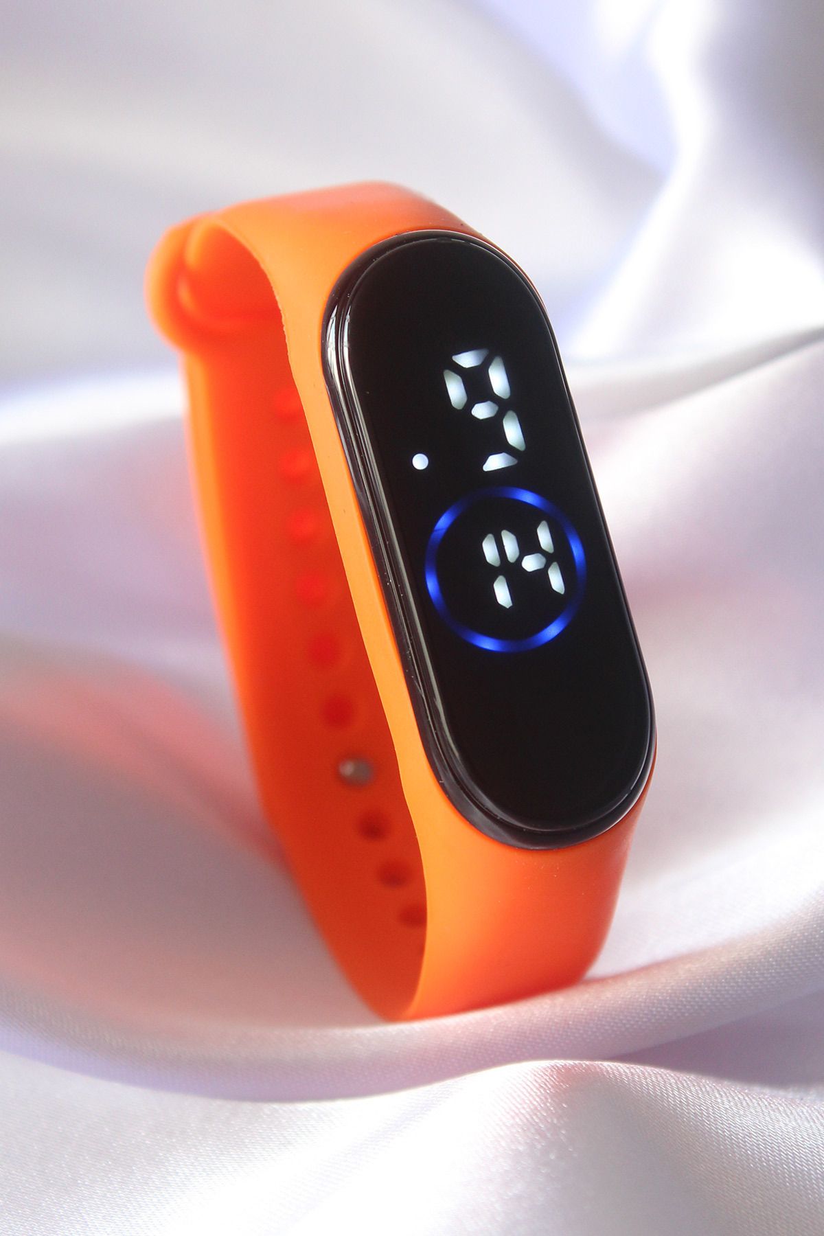 BZK ACCESSORİES Turuncu Renk Silikon Dijital Dokunmatik Led Saat