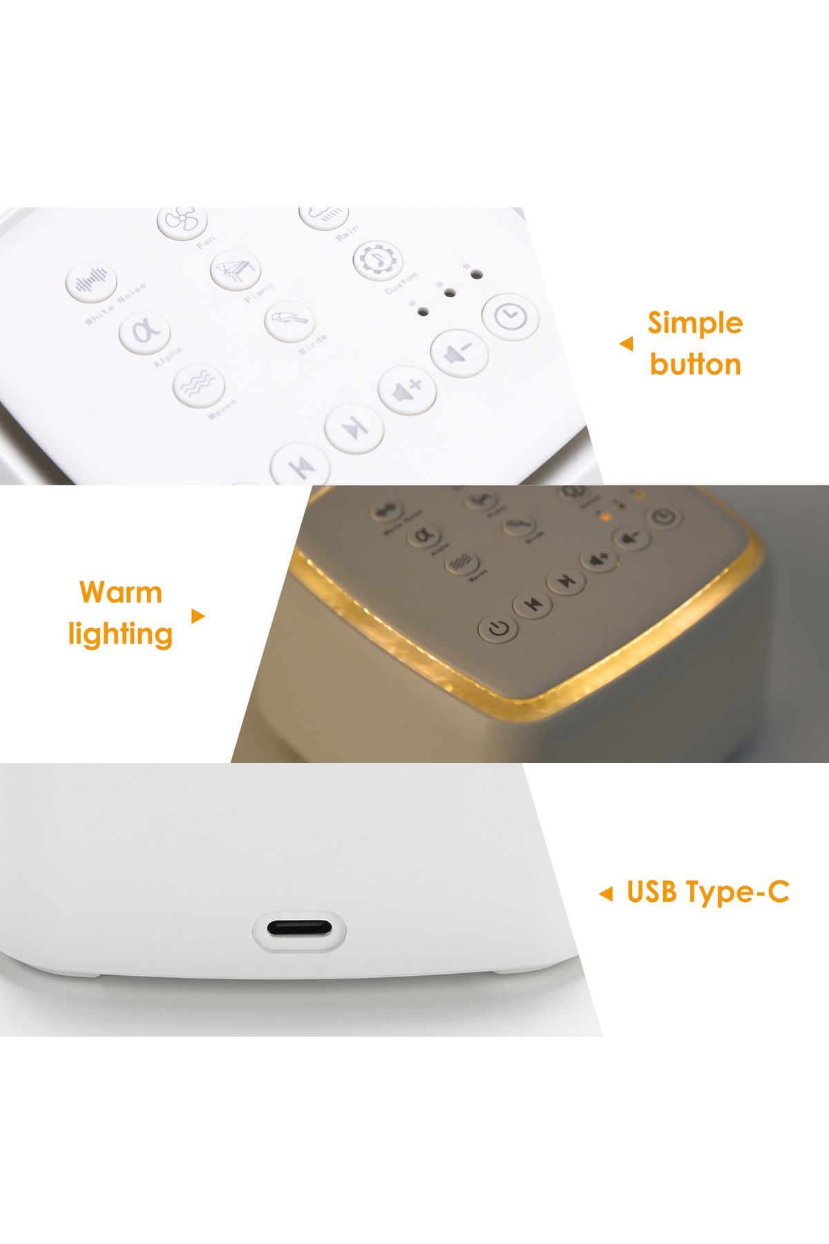 Choice-White Noise Machine Type-c Rechargeable Timed Shutdown Sleep Sound Machine For Sleeping  Relaxati... 5