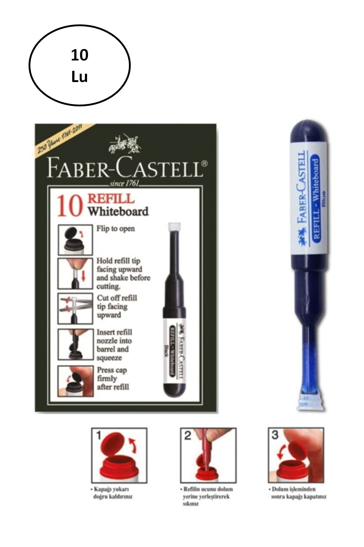 Mu Art Faber Castell Beyaz Tahta Kalem W20 Refili Mavi 10'lu