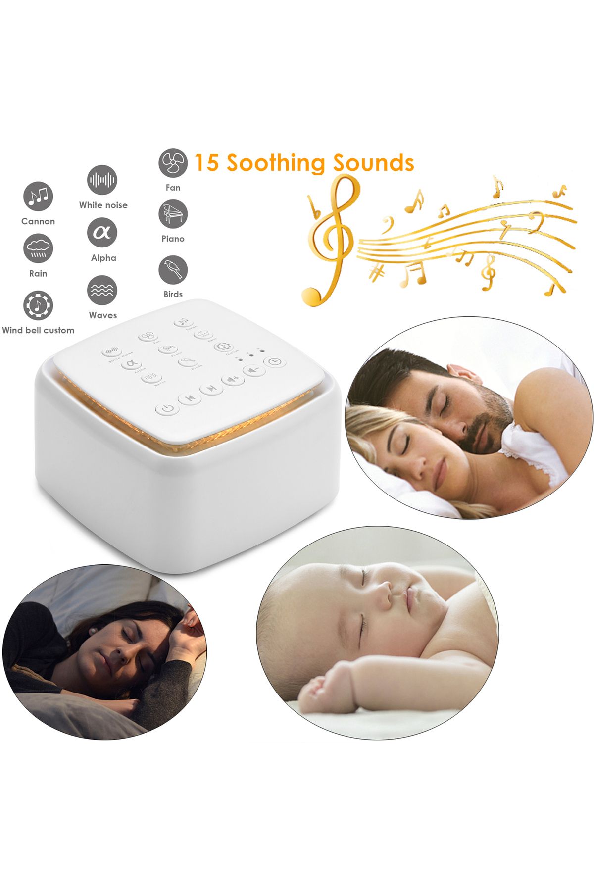 Choice-White Noise Machine Type-c Rechargeable Timed Shutdown Sleep Sound Machine For Sleeping  Relaxati... 2