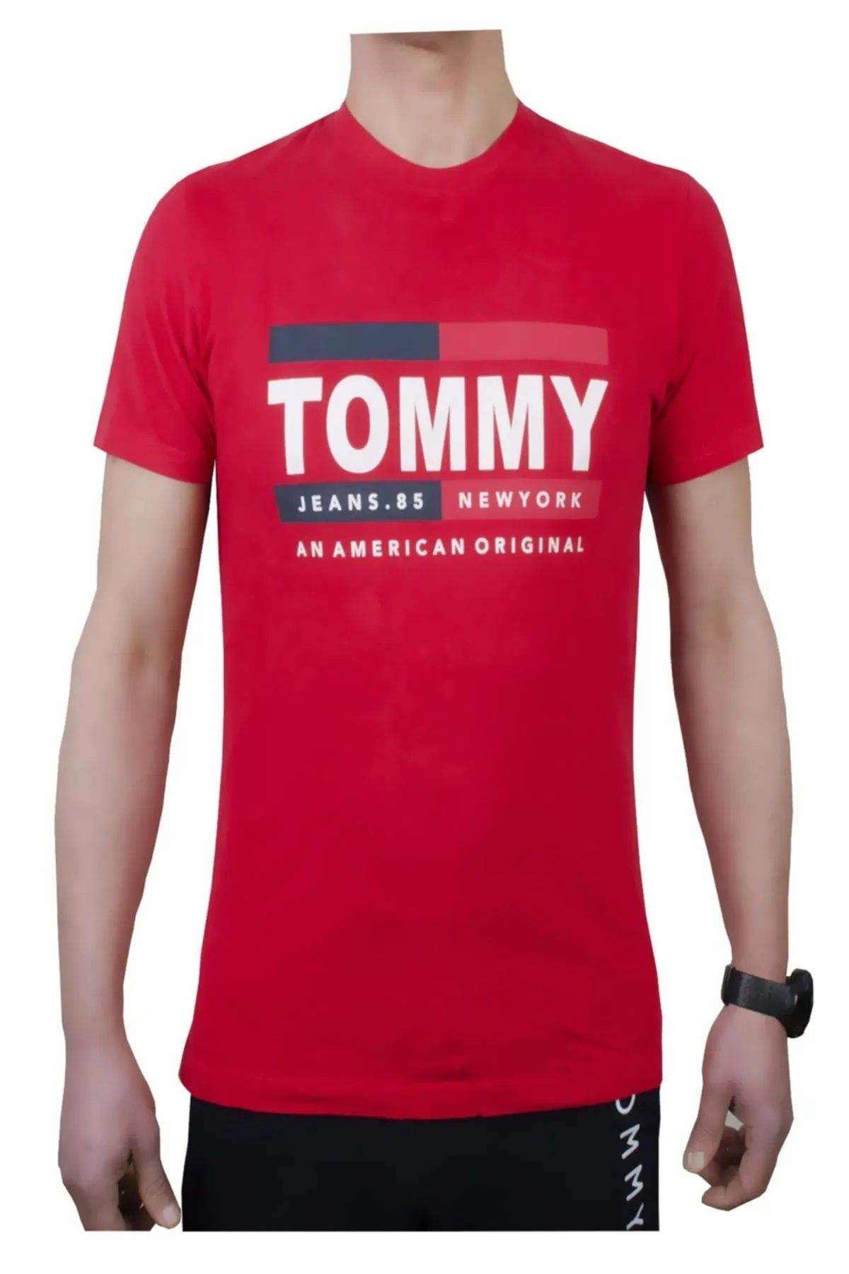 Hilfiger Denim __TommyHilfiger Organik Pamuk Erkek T-shirt Slim Fit