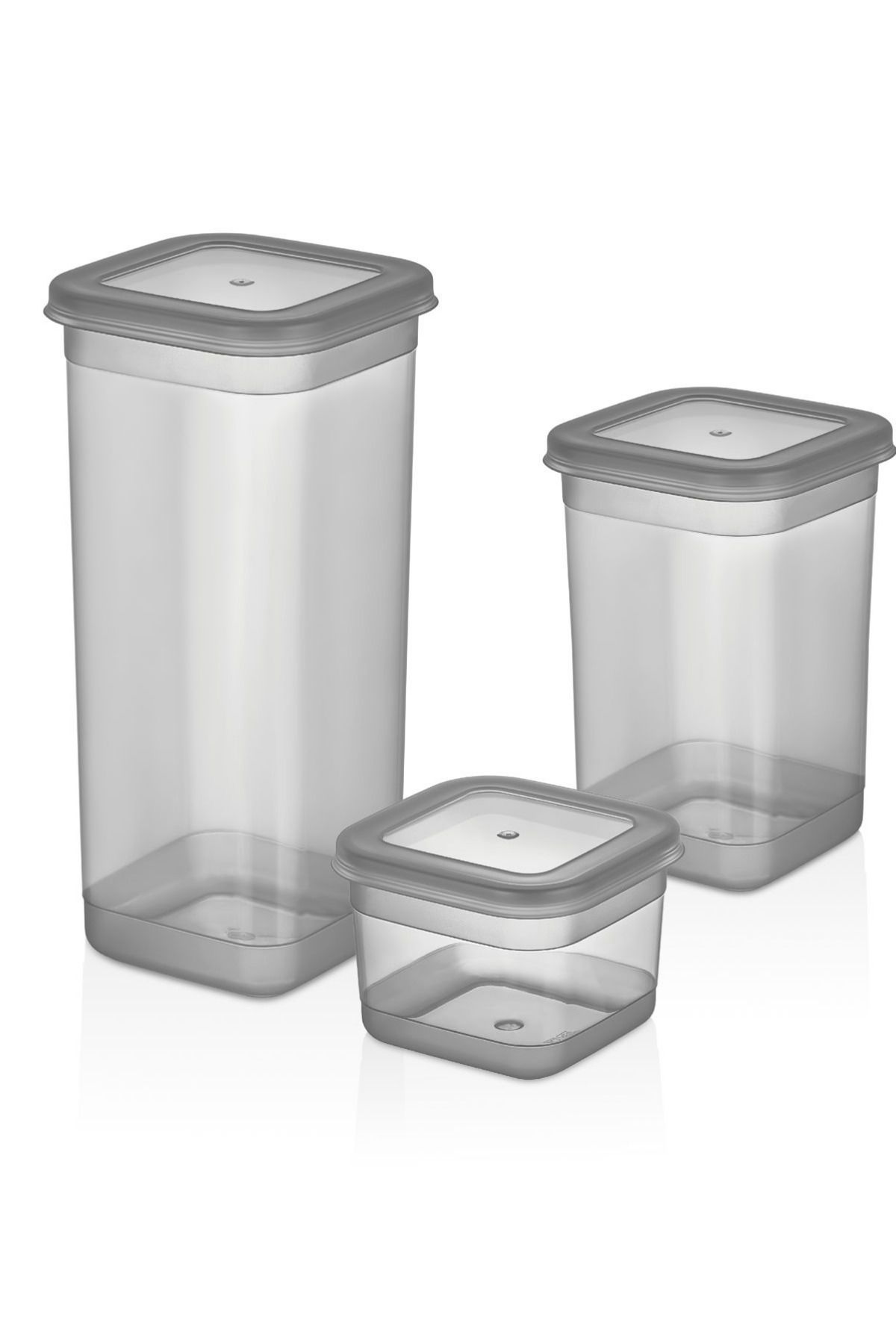 Rapt-0.60 Lt + 1.3 Lt + 1.9 Lt Capacity Set of 3 Clear Storage Containers with Silicone Seal - Leak Proof Lid Jar 3