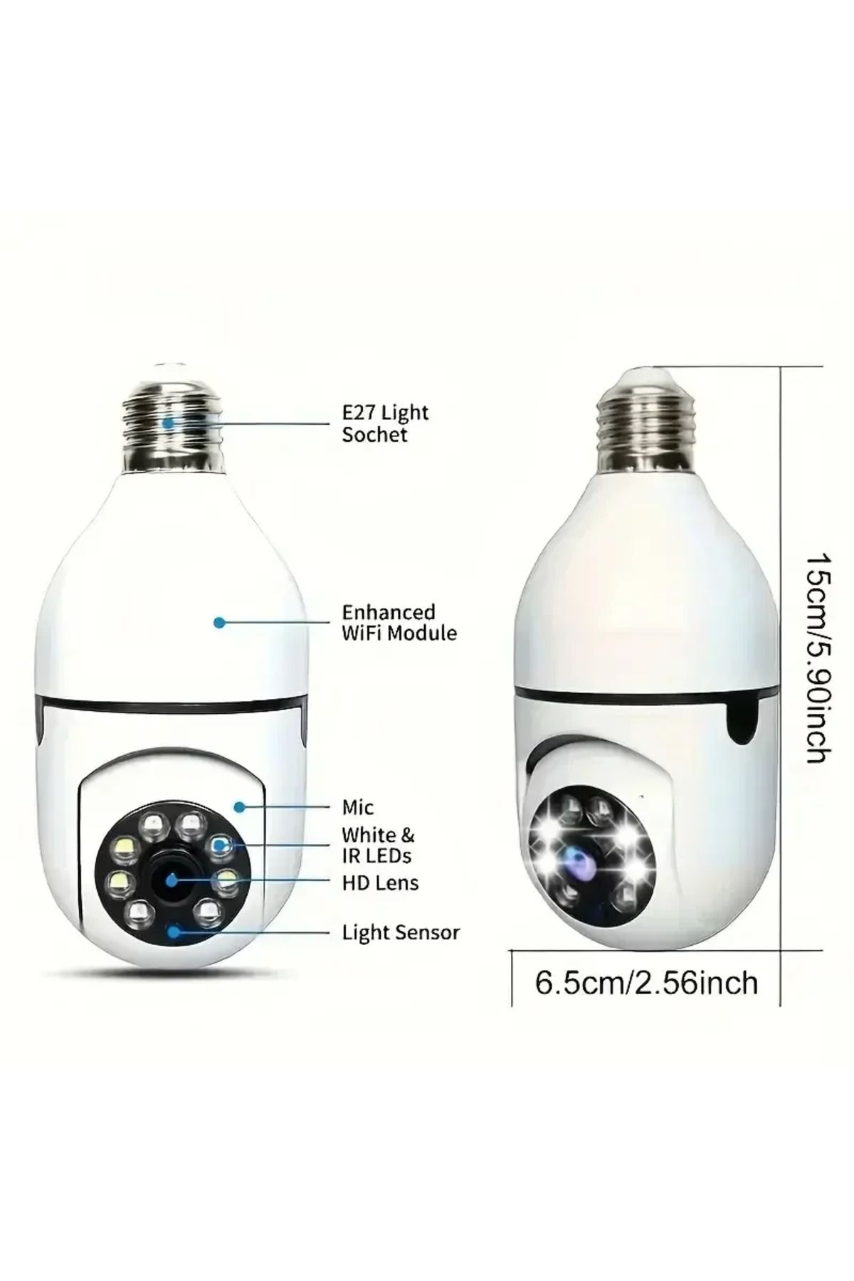 Choice-E27 Bulb Camera 4X Digital Zoom AI Human Motion Detect Full Color Night Vision Surveillance Camer... 6