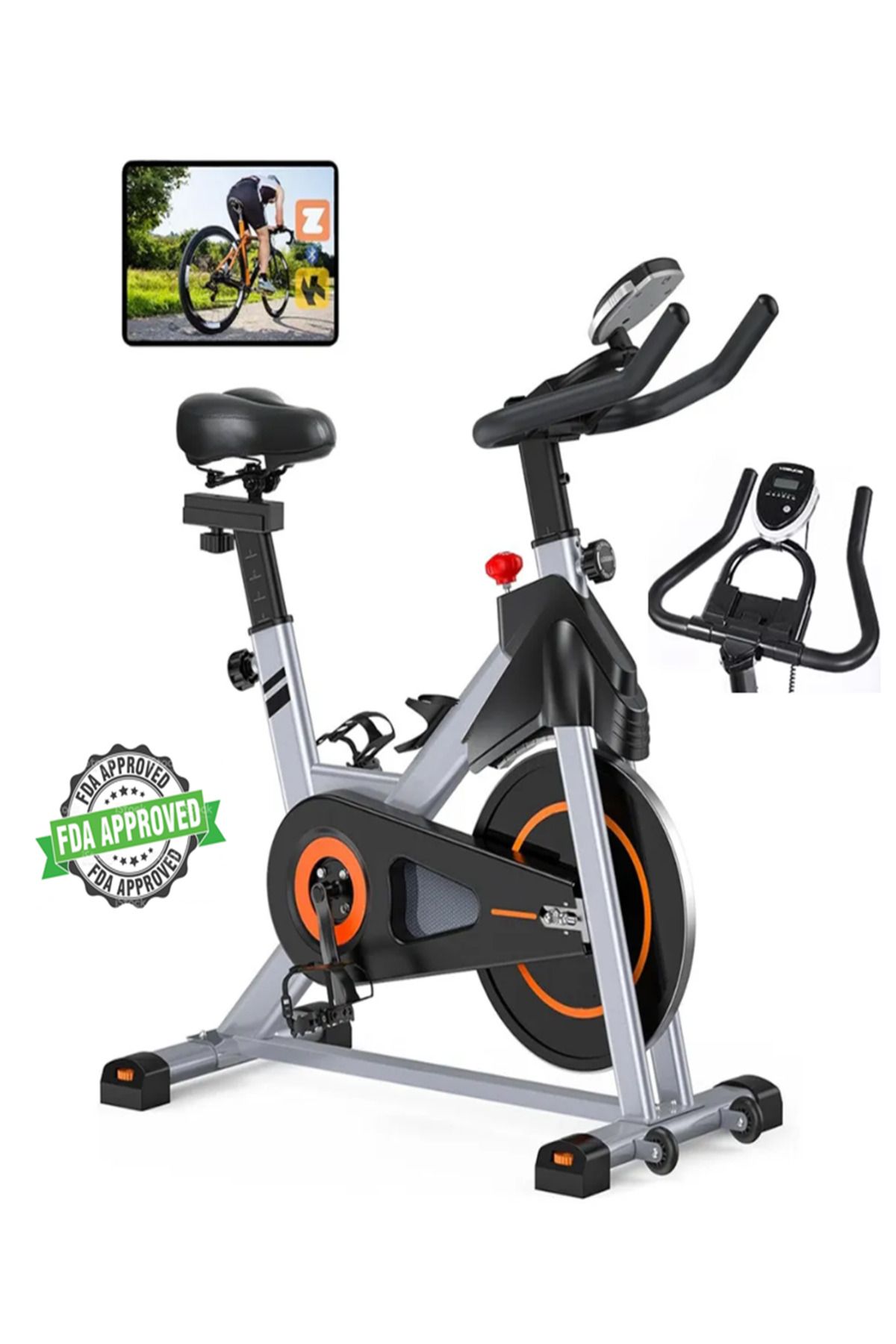 PB-06 Gri Spin Bike Dikey Kondisyon Bisikleti Ev Koşu Bisikleti Egzersiz Dikey Yatay