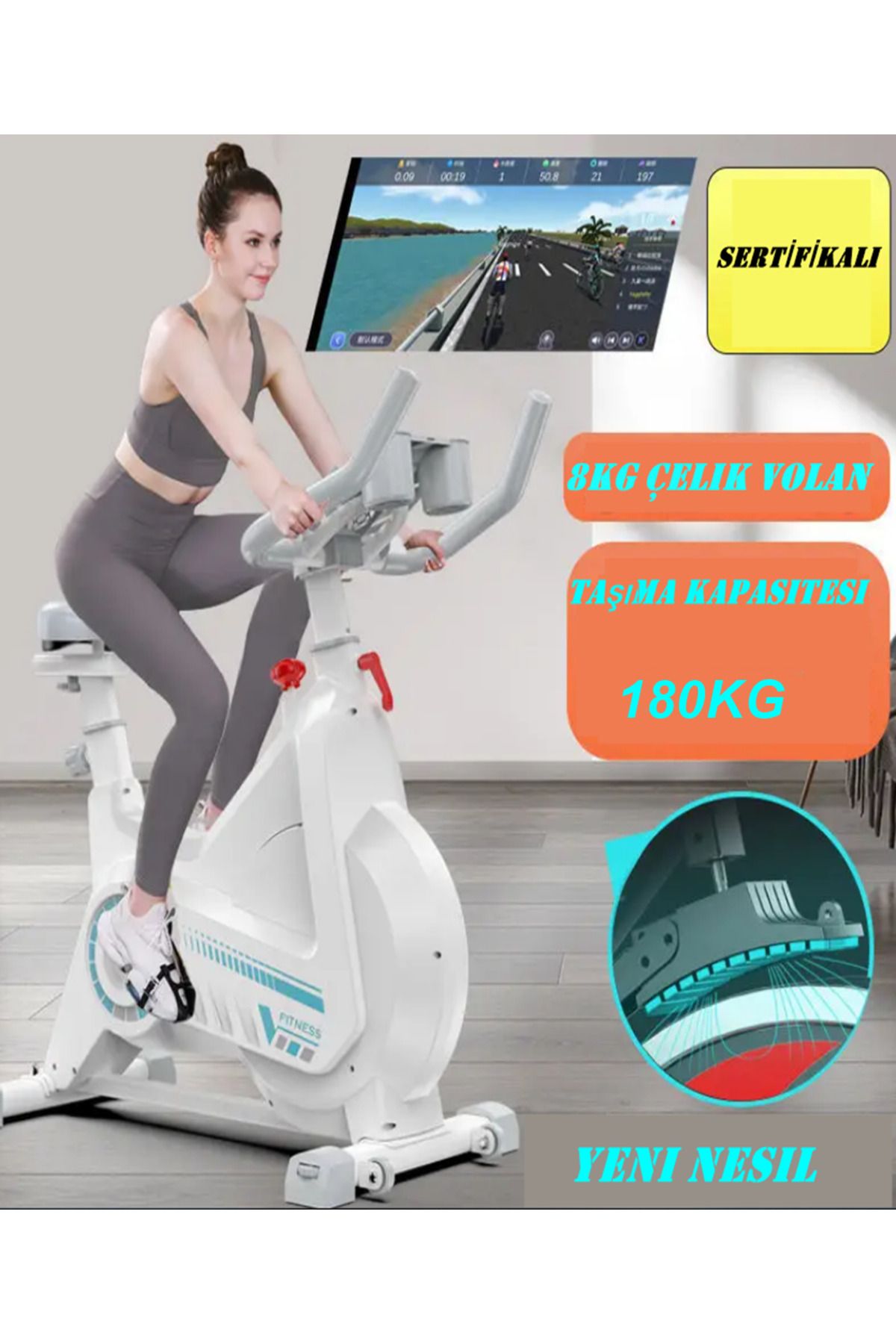 Raiden PB-05 Manyetik Spin Bike Dikey Kondisyon Bisikleti Ev Koşu bisikleti Egzersiz Dikey Yatay