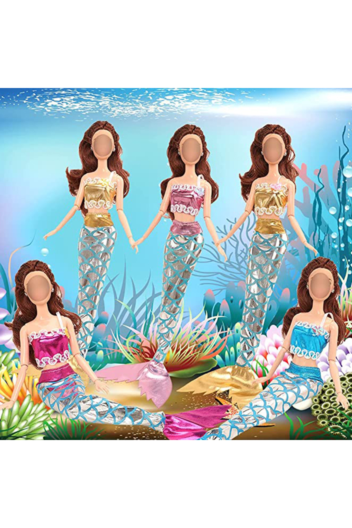 Choice-8Pcs Set Doll Clothes and Accessories Include Swimsuit Bikini Mermaid Dresses Board Swim Ring  fo... 5