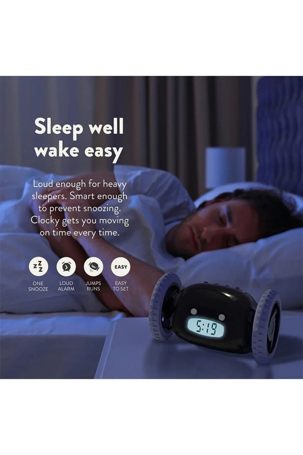 Choice-CLOCKY on Wheels Alarm Clock - Get Out of Bed on Time with Fun and Unique Wake-Up Experience! 6
