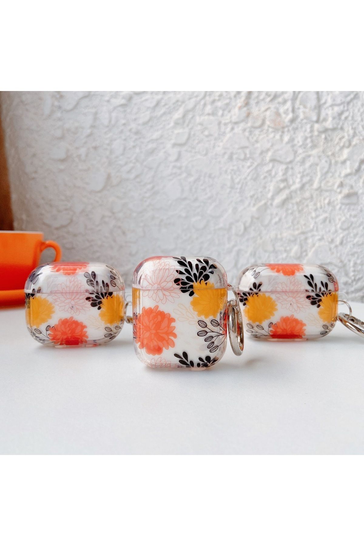 Choice-INS Korean Cute Orange Flowers Headset Case For Airpods 1 2 3 Headphone Cover Bracelet For Airpod... 2