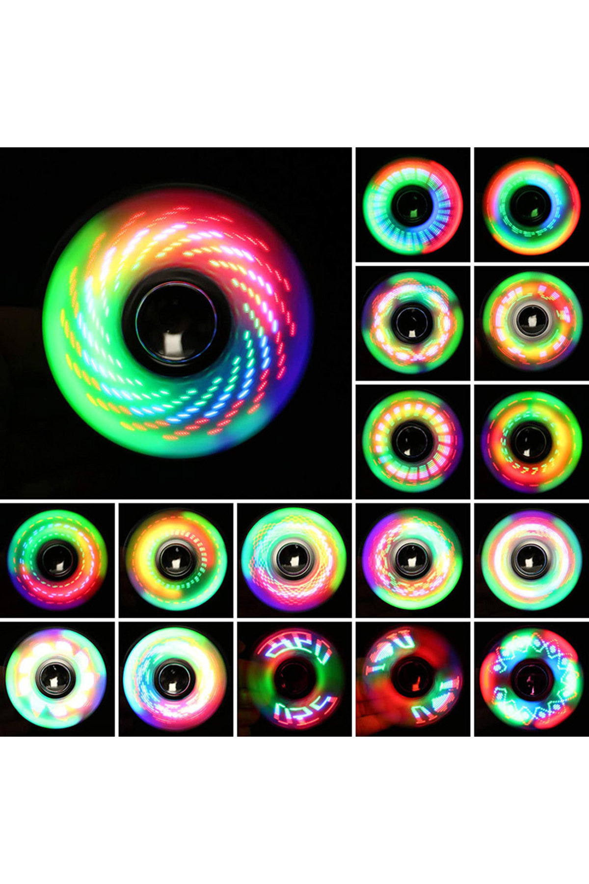 hairun-Luminous LED Fidget Spinner Hand Top Spinners Glow in Dark Light EDC Figet Spiner Finger Stress R... 3