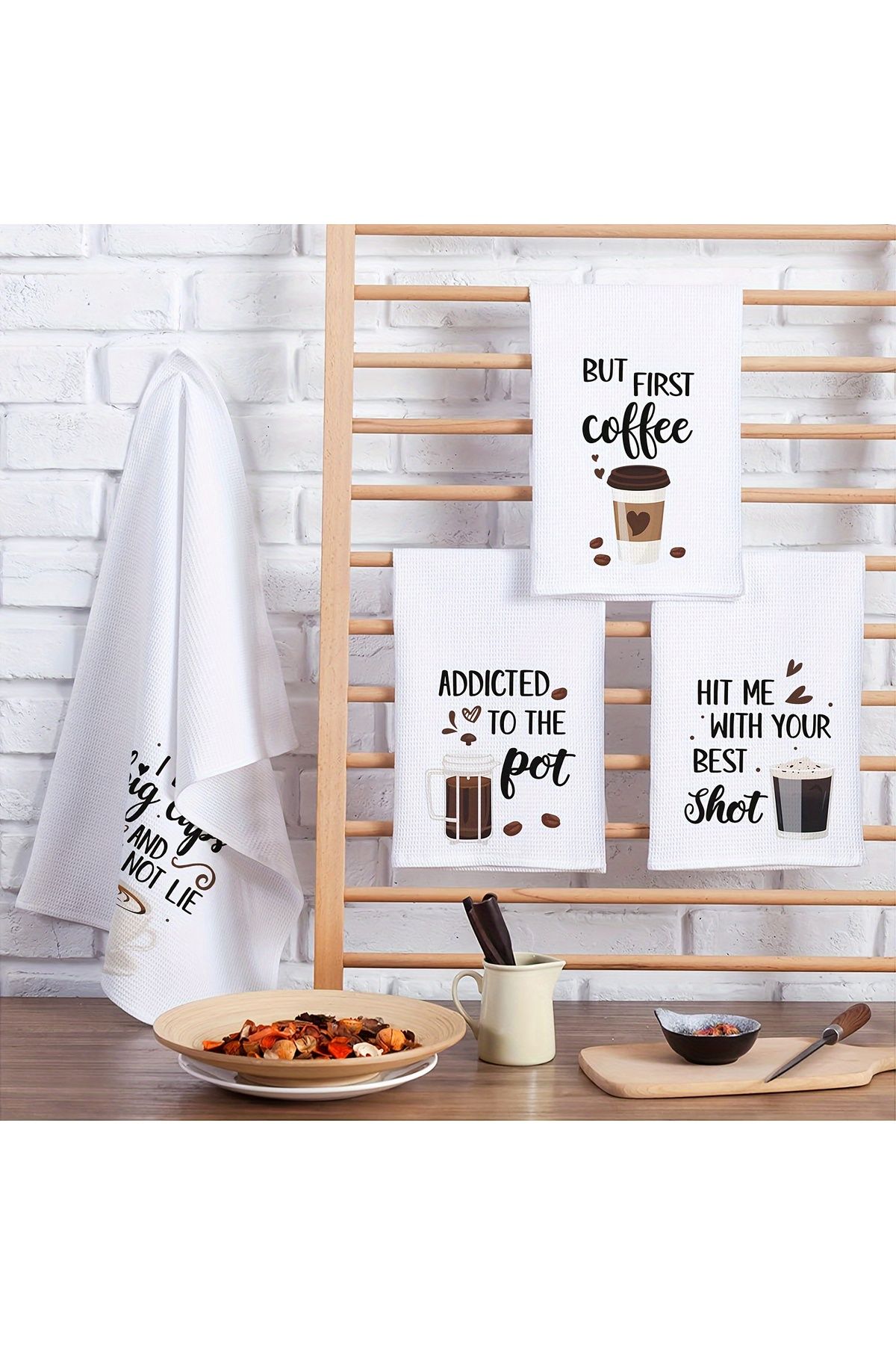 Choice-2pcs, Hand Towels, Coffee Theme Kitchen Towel, Coffee Pot Cup Pattern Decorative Dishcloth, Absor... 6