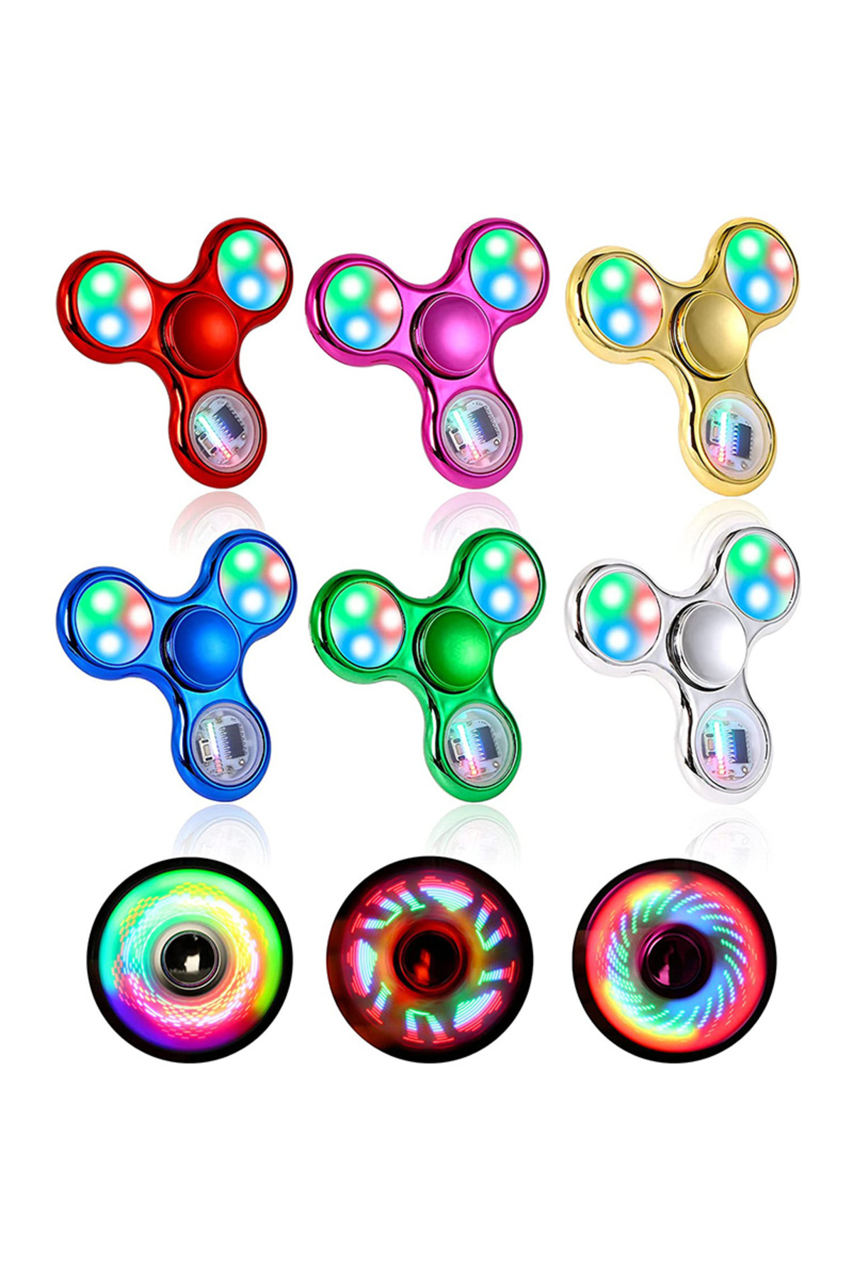 hairun-Luminous LED Fidget Spinner Hand Top Spinners Glow in Dark Light EDC Figet Spiner Finger Stress R... 2