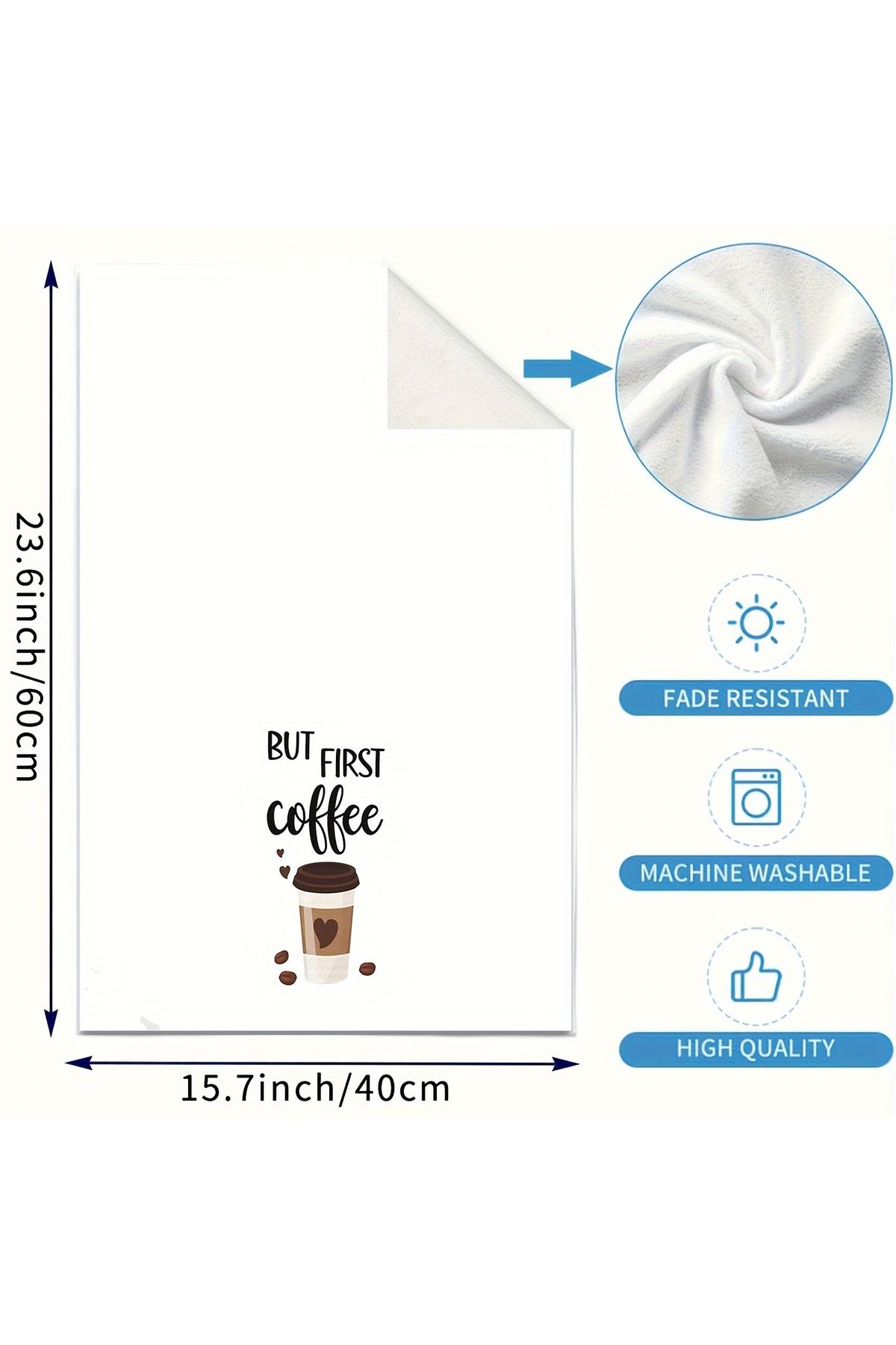 Choice-2pcs, Hand Towels, Coffee Theme Kitchen Towel, Coffee Pot Cup Pattern Decorative Dishcloth, Absor... 4