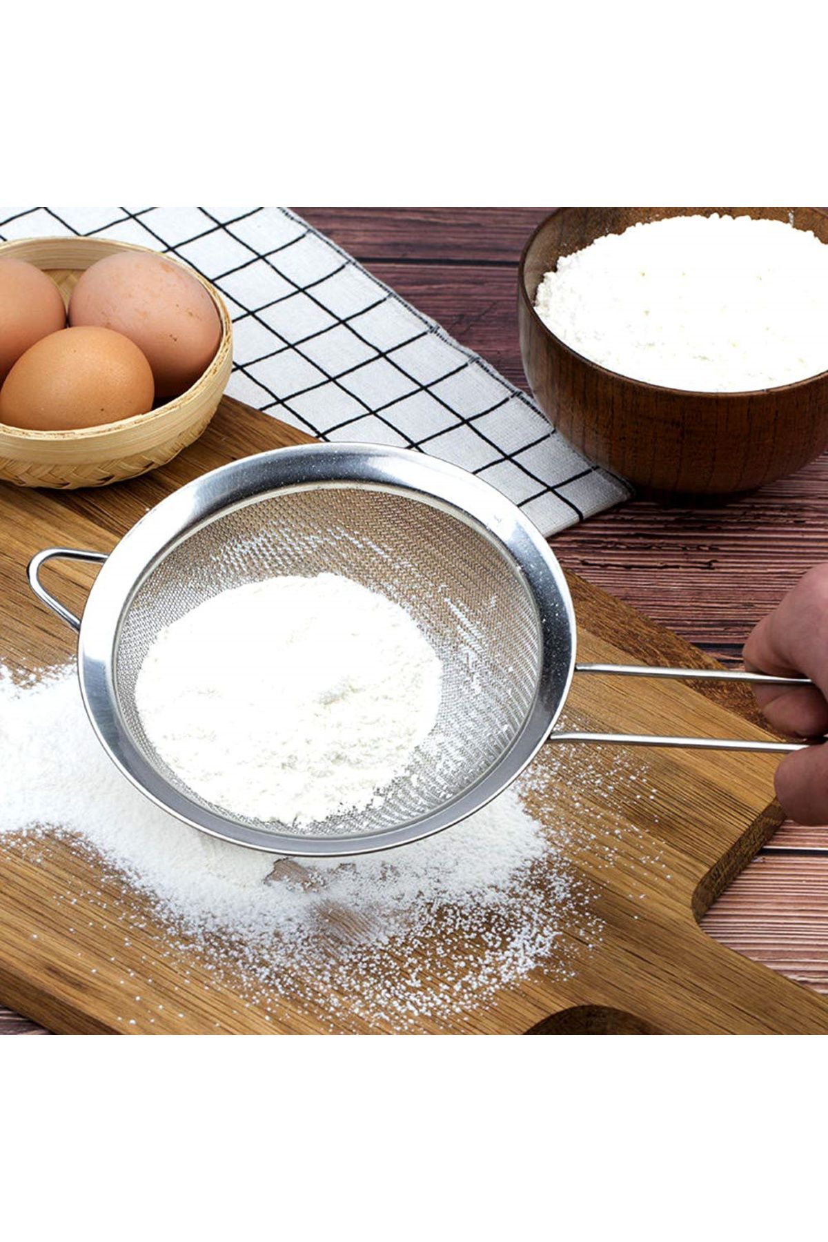 Choice-Stainless Steel Fine Mesh Strainer Flour Sifter For Baking With Handle Flour Sieve Sifter Baking ... 6