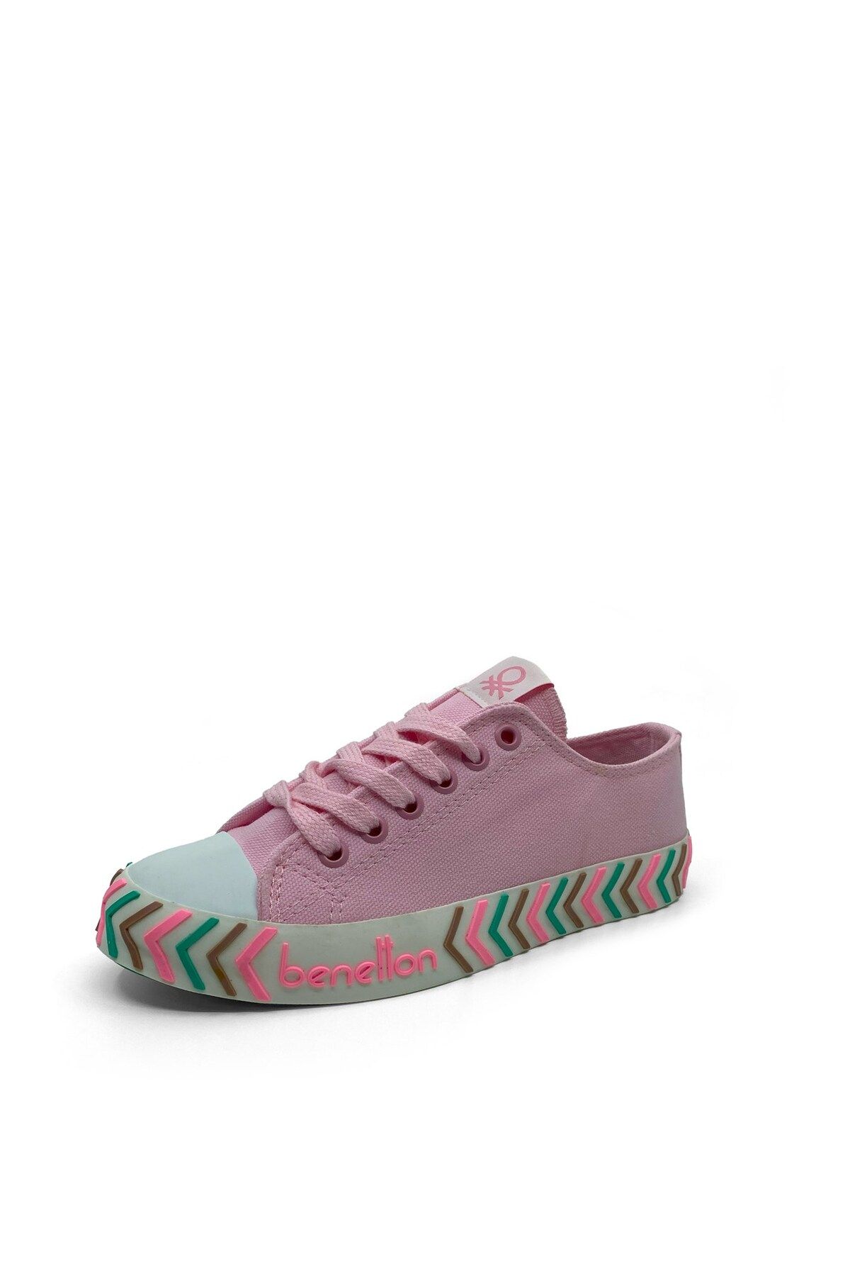 Benetton Günlük Canvas Bağcıklı Kadın Spor Ayakkabı Sneaker Pembe