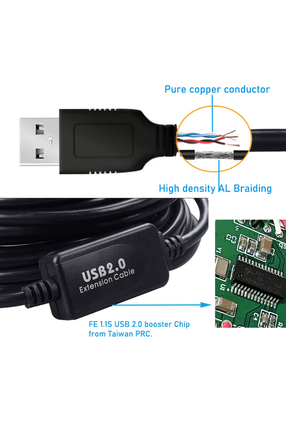 Choice-10M USB 2.0 Active Extension Cable with booster Active USB 2.0 Extension Cord 10M USB 2.0 Extendr... 4