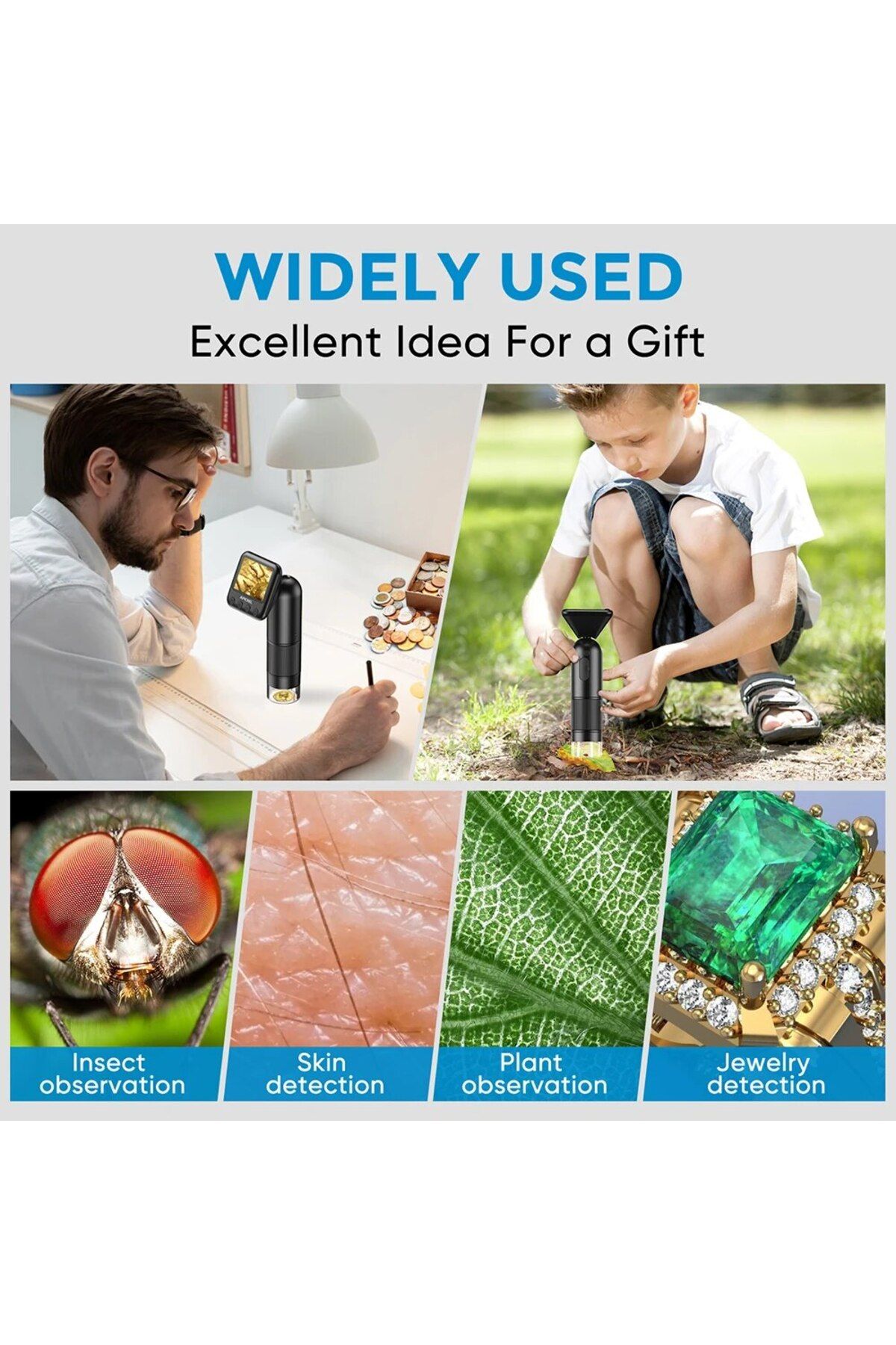 APEXEL-400-800X Digital Microscope WIth LCD Screen USB Microscopes for PCB Video Soldering Kids G... 5