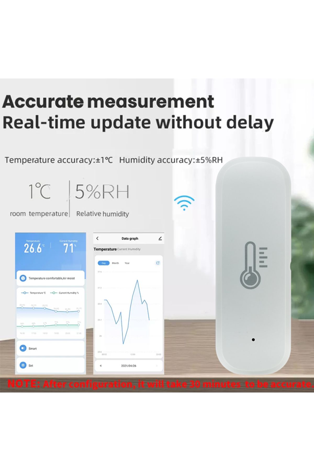 Choice-Tuya WiFi Temperature Humidity Sensor Home Connected Thermometer Compatible With Smart Life Alexa... 4