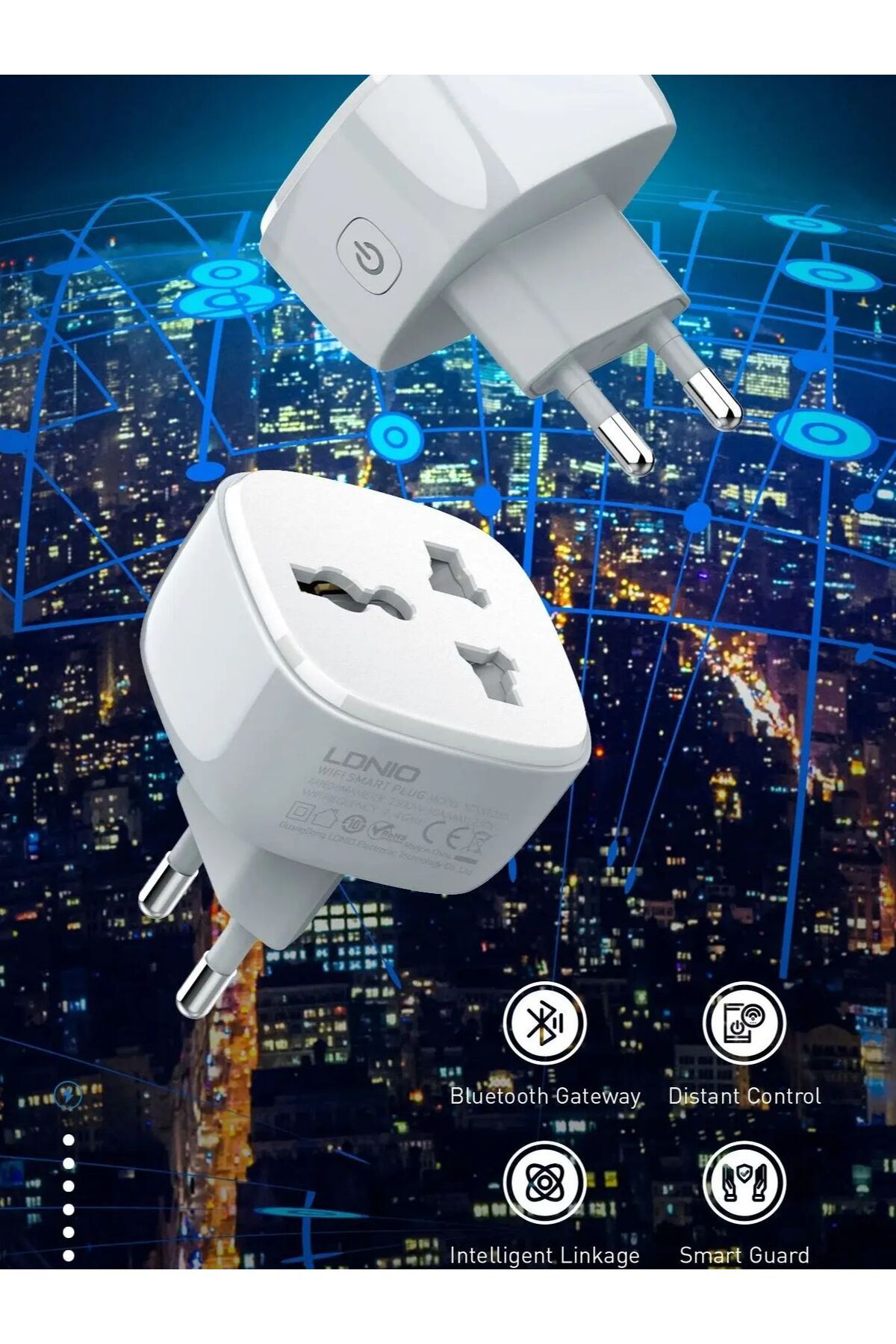 Choice-LDNIO WiFi Smart Wall Socket With Switch Button Portable Power Strip With EU US UK plug 2500 W Go... 4
