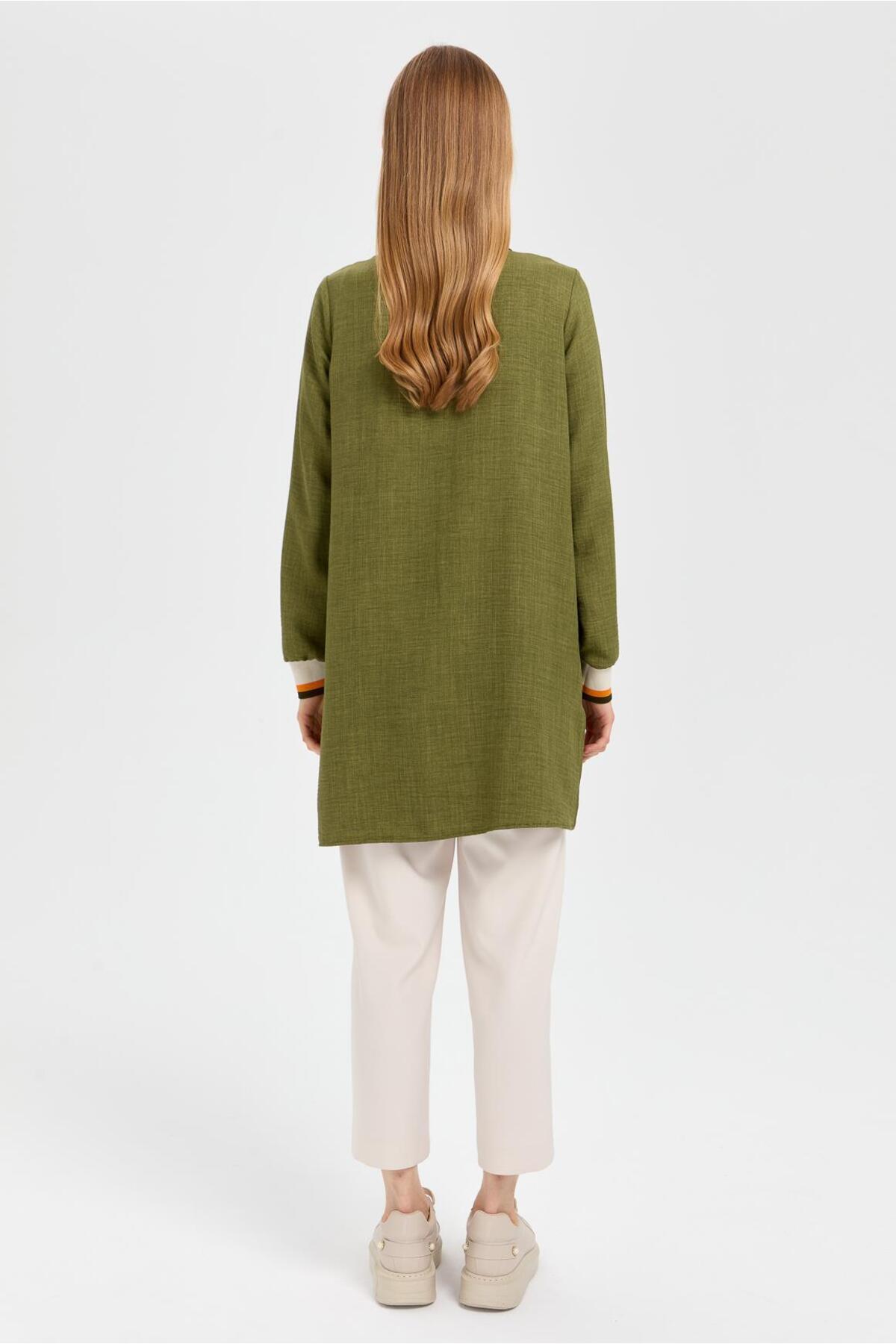 Esswaap-Khaki Tunic - Mesh Detailed 6